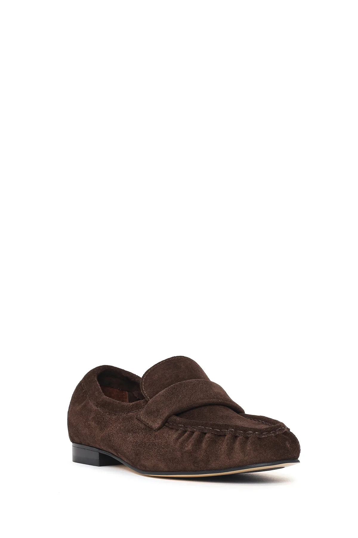 Kadın Kahverengi Süet Deri Maskülen Loafer - Image 7