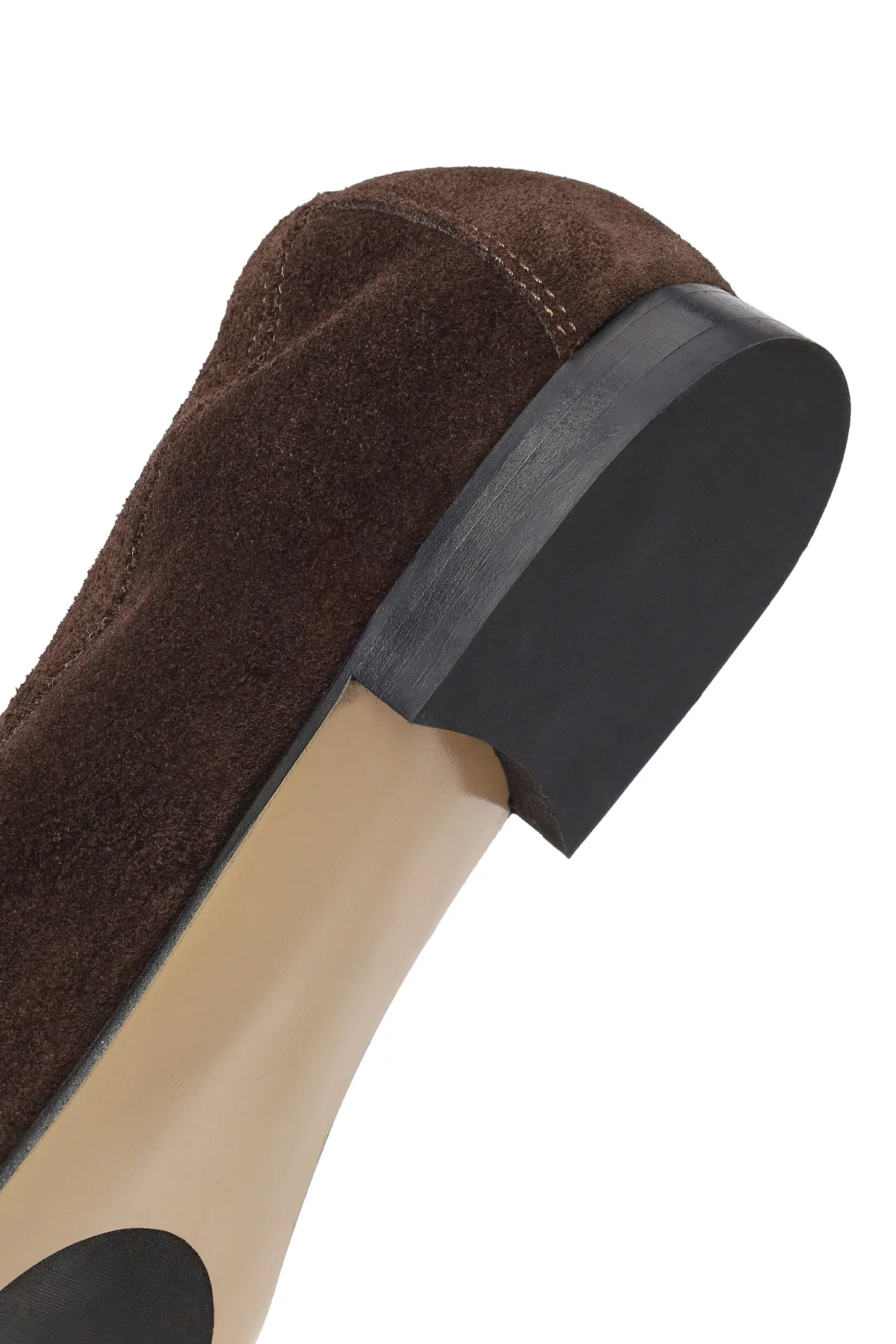 Kadın Kahverengi Süet Deri Maskülen Loafer - Image 8