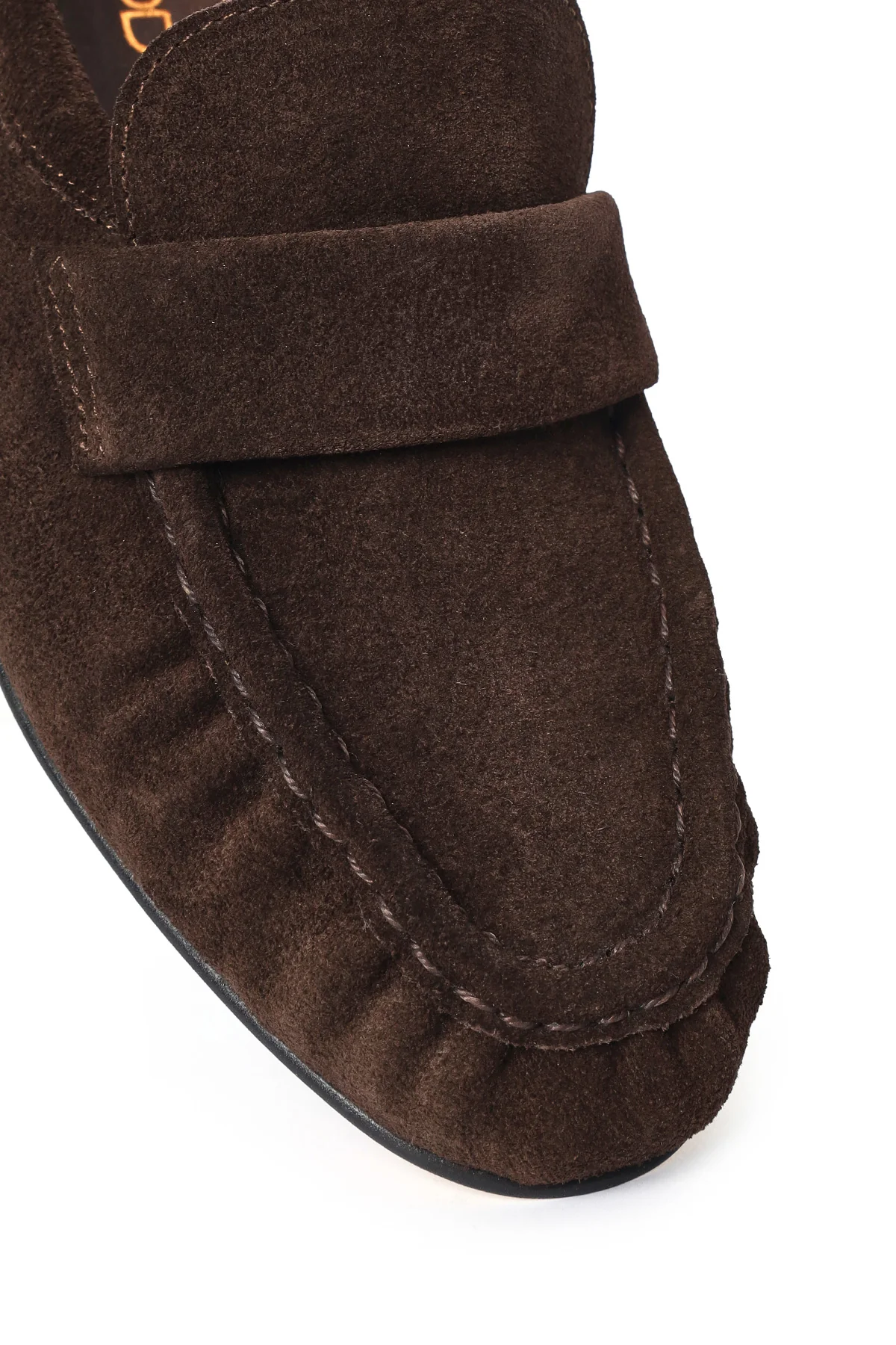 Kadın Kahverengi Süet Deri Maskülen Loafer - Image 9