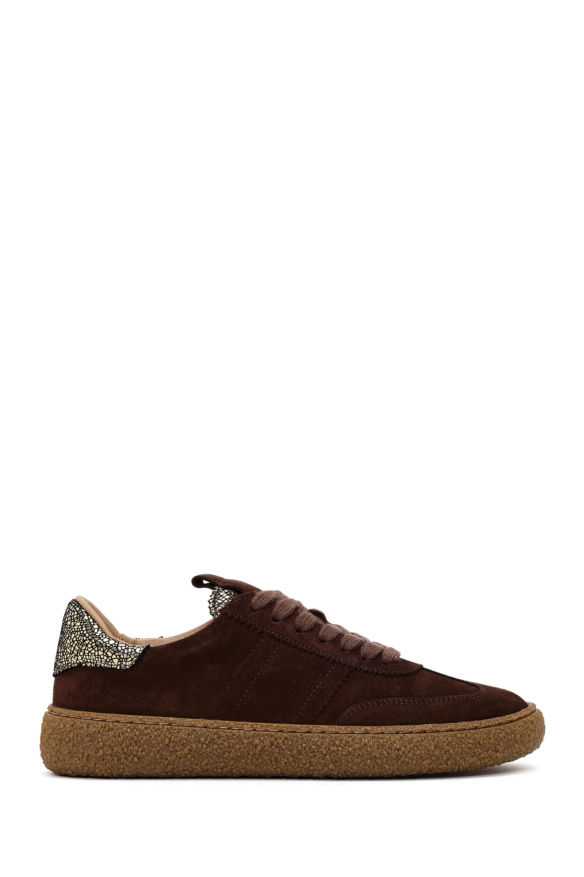 Kadın Kahverengi Süet Deri Sneaker