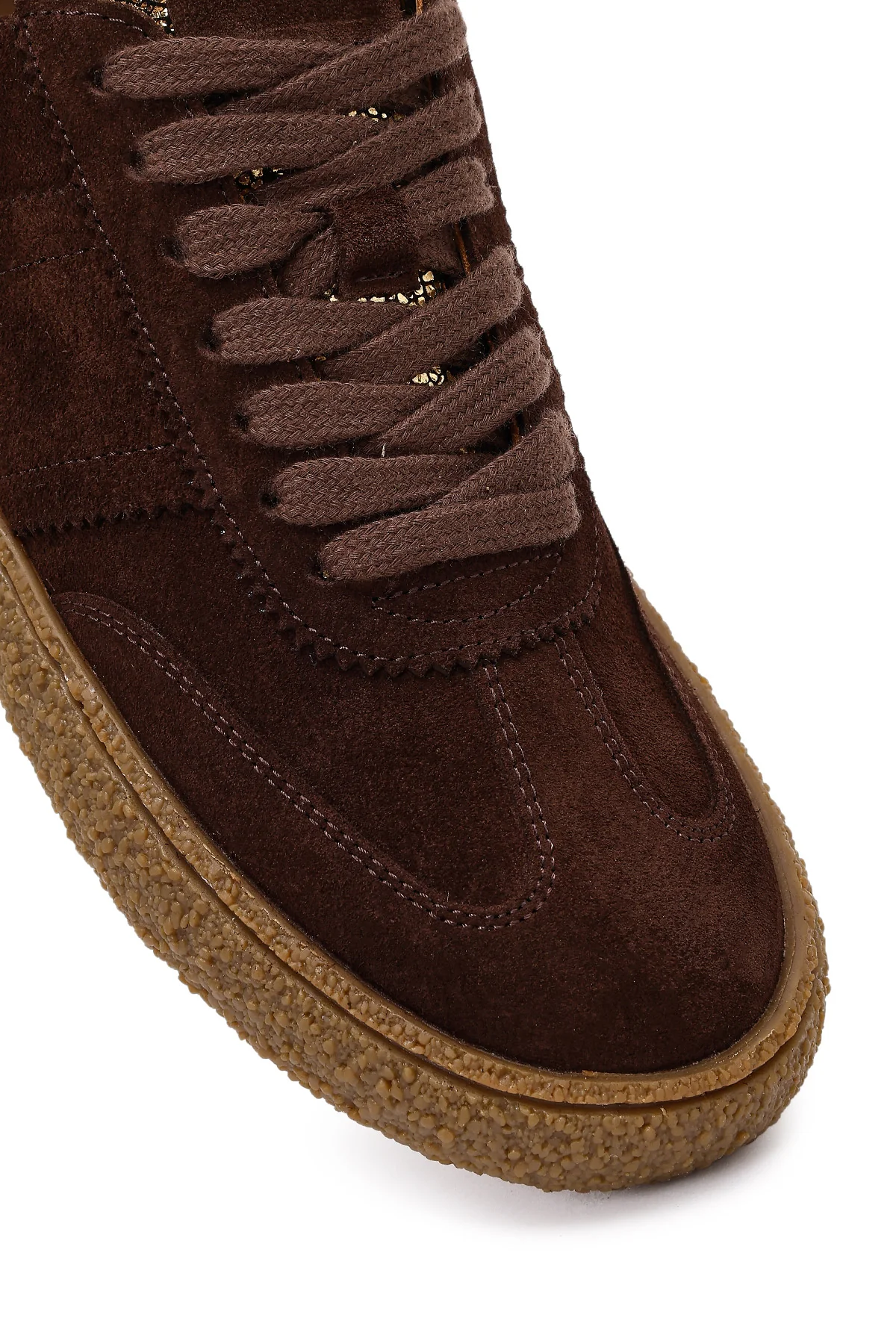 Kadın Kahverengi Süet Deri Sneaker - Image 9