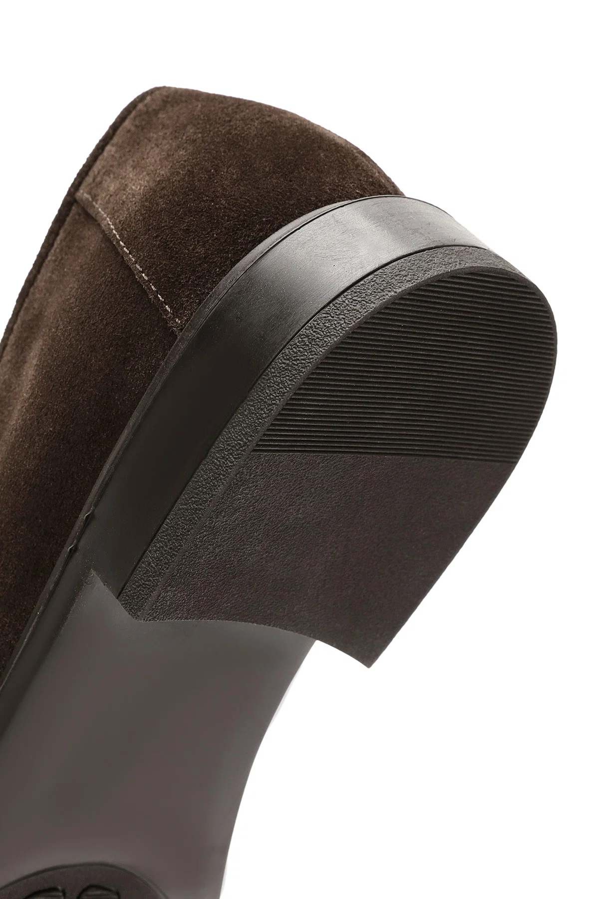 Kadın Kahverengi Toka Detaylı Süet Deri Maskülen Loafer - Image 8