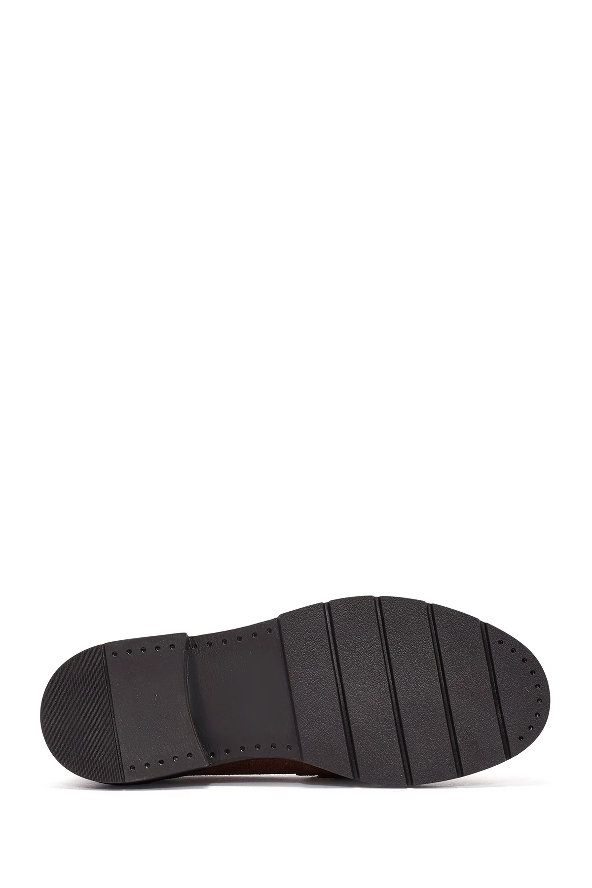 Kadın Kahverengi Toka Detaylı Süet Deri Maskülen Loafer - Image 4