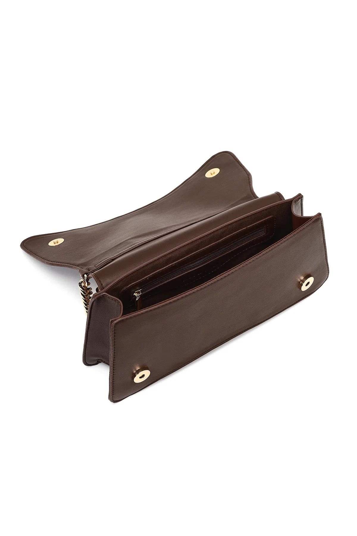 Kadın Kahverengi Zincir Askılı Klasik Omuz Çantası - Image 8