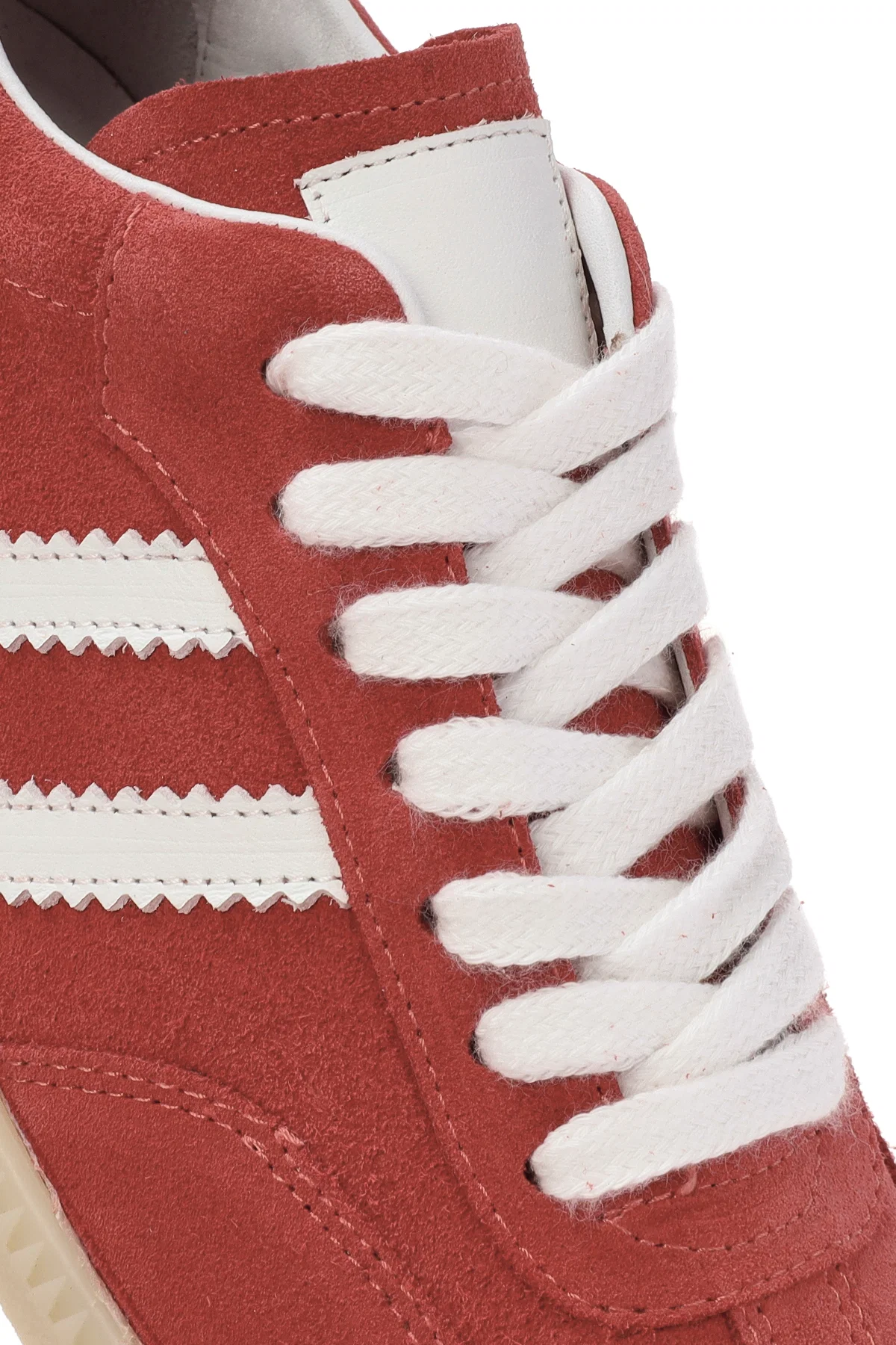 Kadın Kırmızı Bağcıklı Süet Deri Sneaker - Image 10