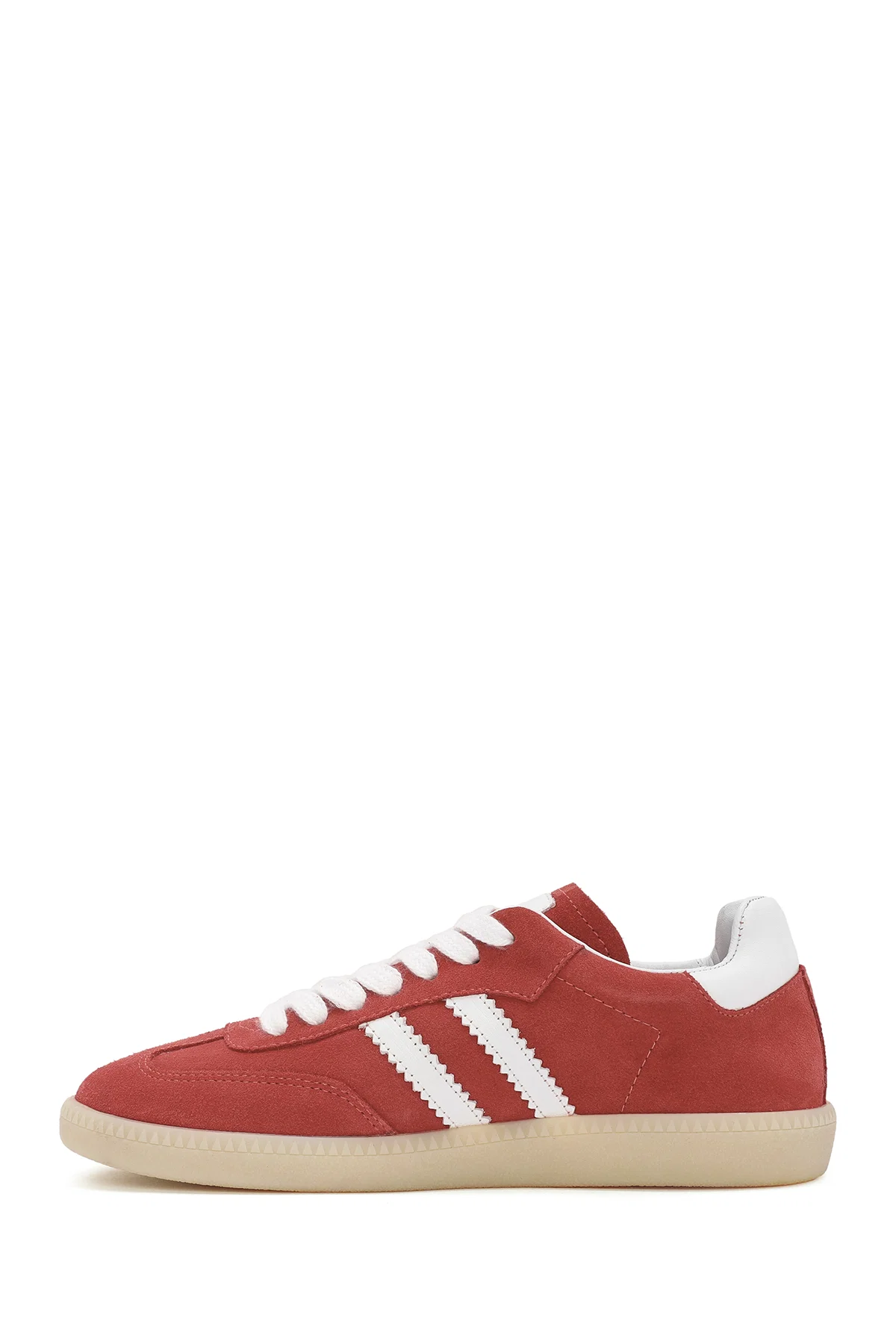 Kadın Kırmızı Bağcıklı Süet Deri Sneaker - Image 2
