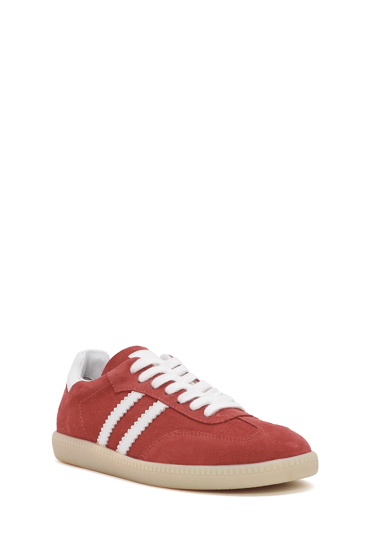 Kadın Kırmızı Bağcıklı Süet Deri Sneaker - Image 6