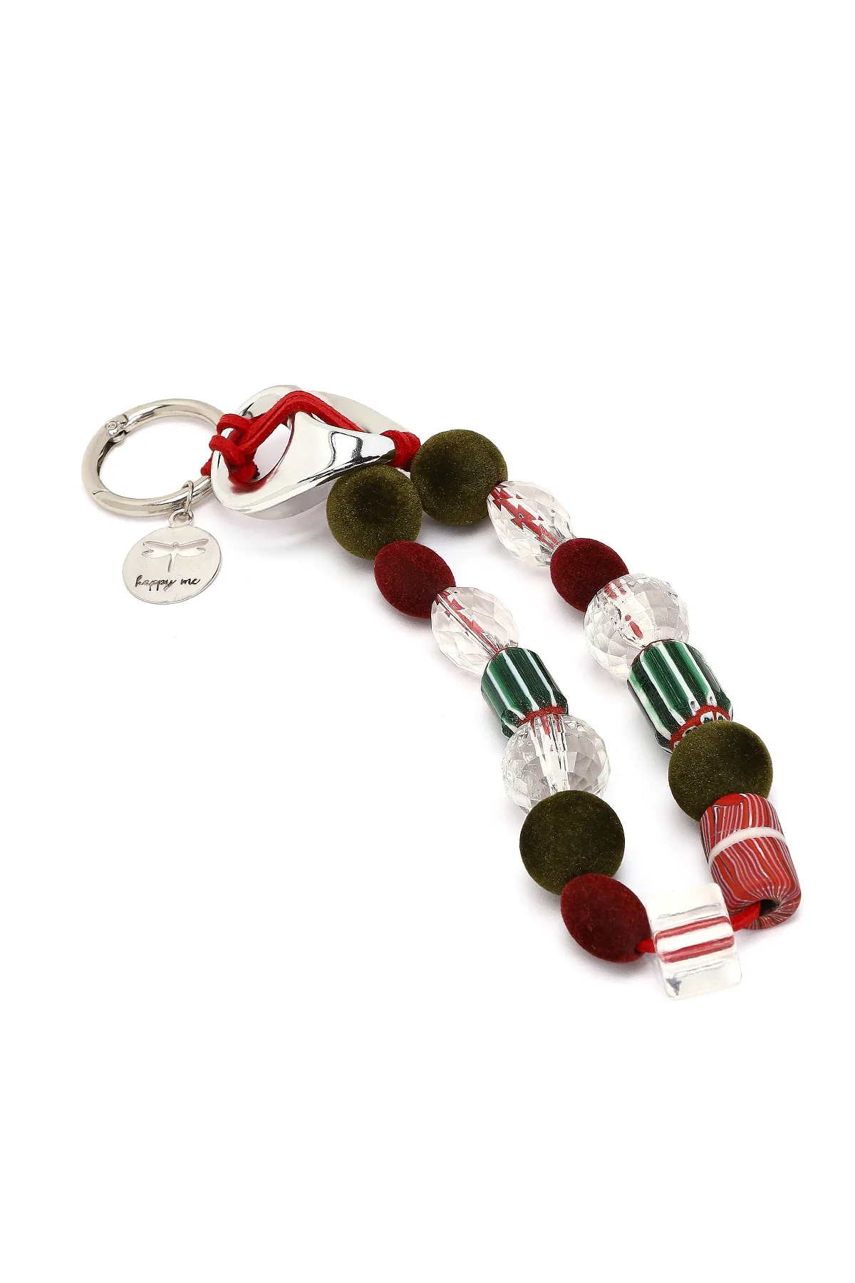 Kadın Kırmızı Boncuklu Metal Charm - Image 3