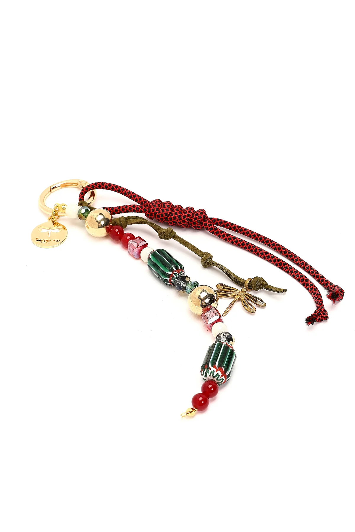 Kadın Kırmızı Boncuklu Metal Charm - Image 3