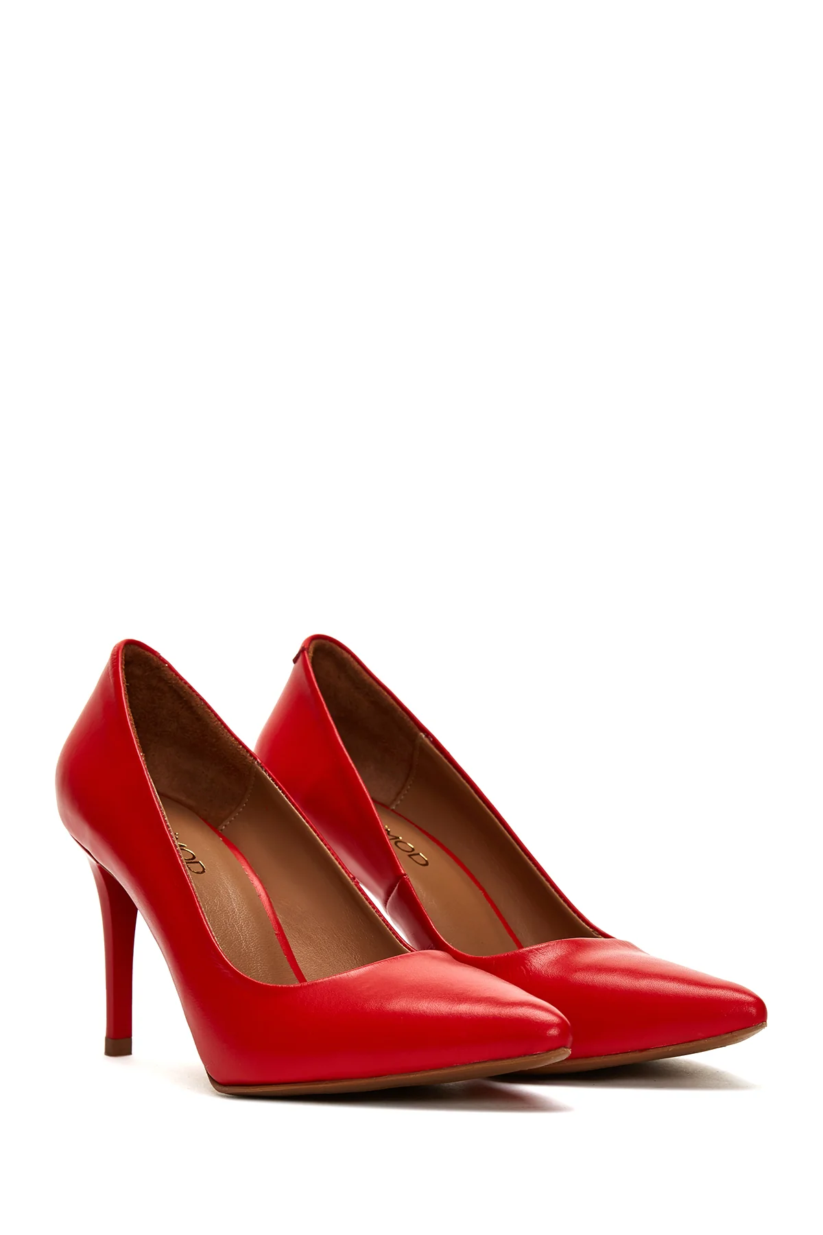 Kadın Kırmızı Deri Stiletto - Image 4