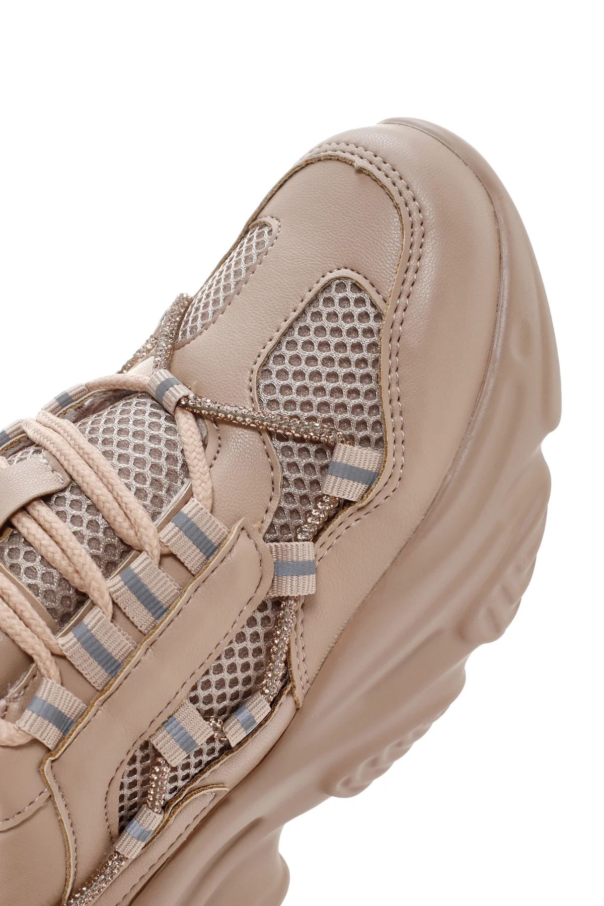 Kadın Koyu Pudra Kalın Tabanlı Sneaker - Image 10