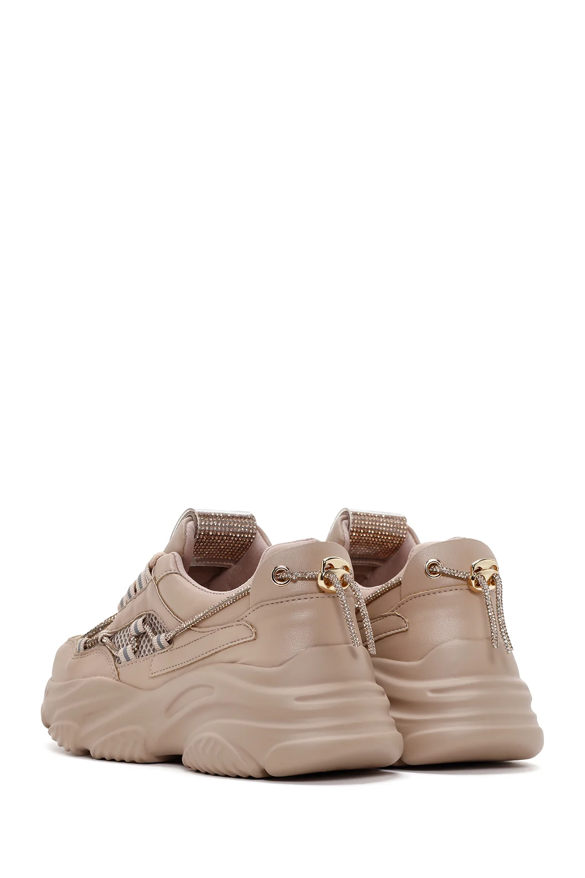Kadın Koyu Pudra Kalın Tabanlı Sneaker - Image 5