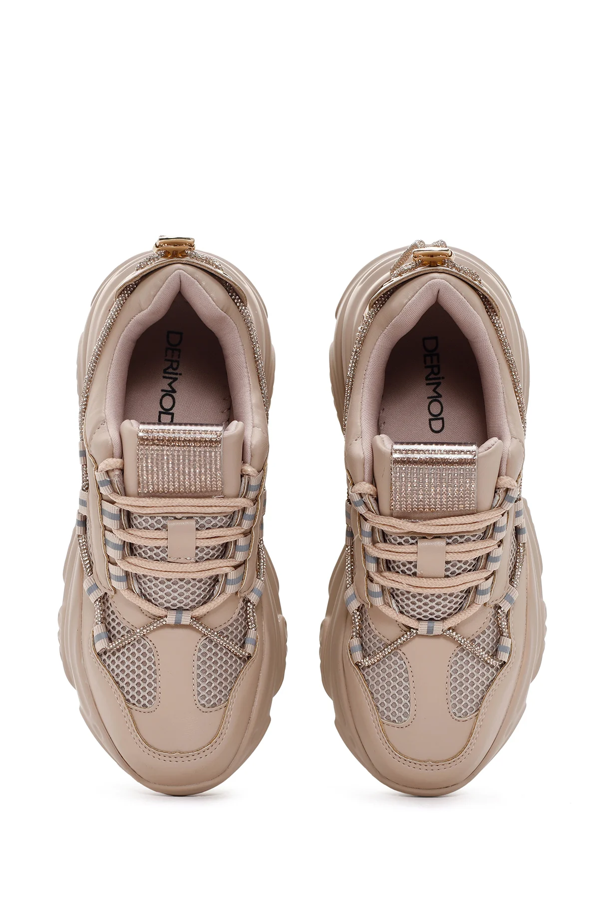 Kadın Koyu Pudra Kalın Tabanlı Sneaker - Image 6
