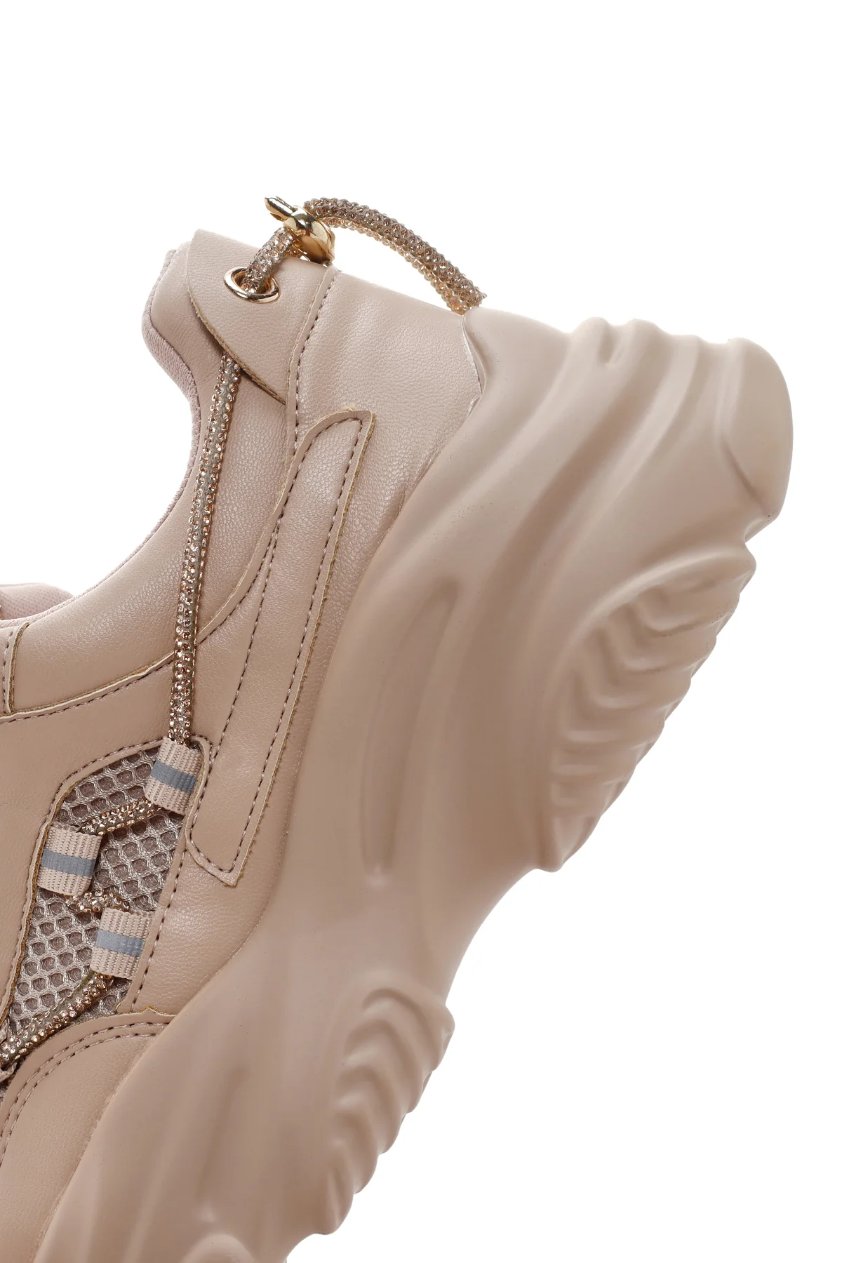 Kadın Koyu Pudra Kalın Tabanlı Sneaker - Image 7