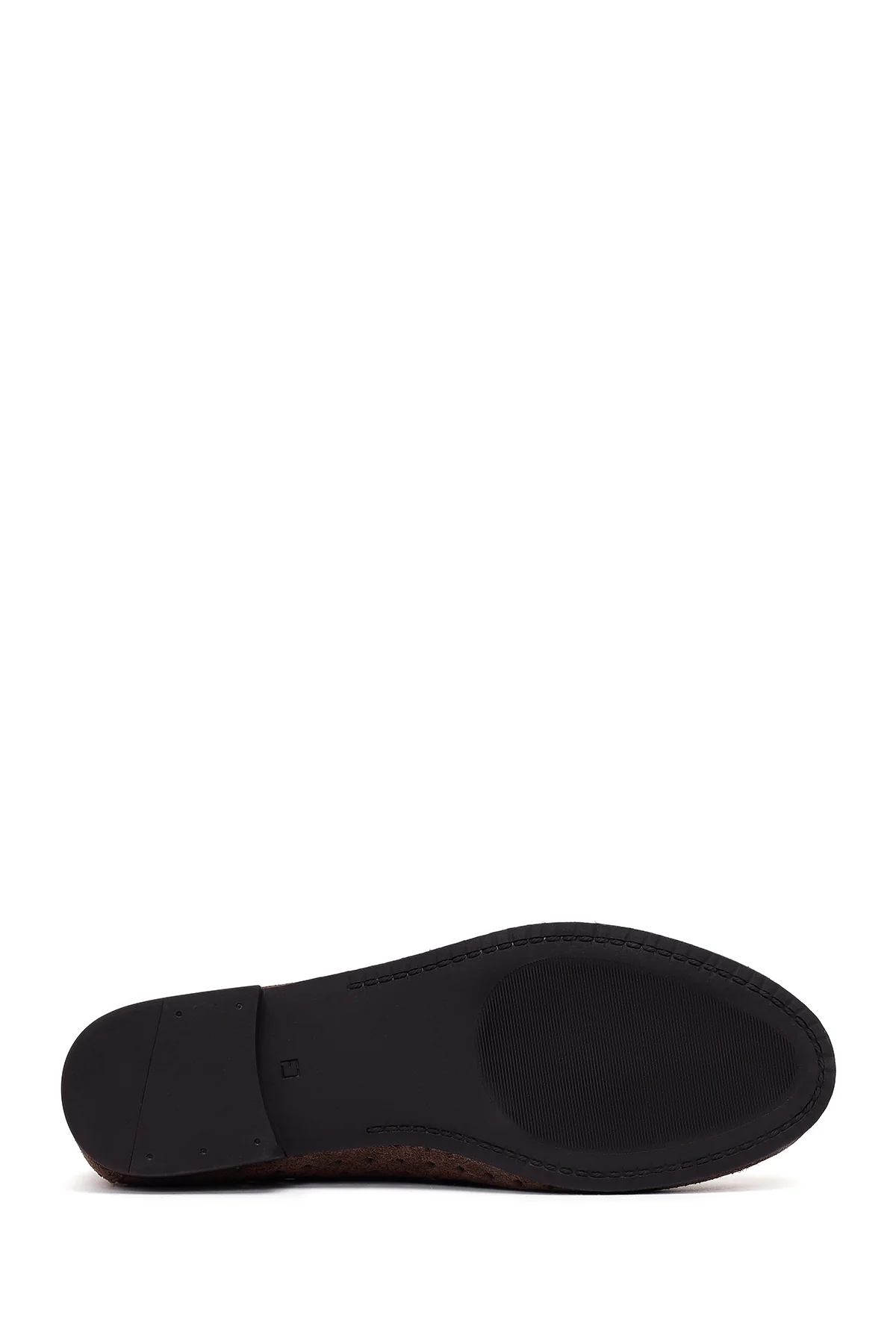 Kadın Koyu Vizon Süet Deri Loafer - Image 5
