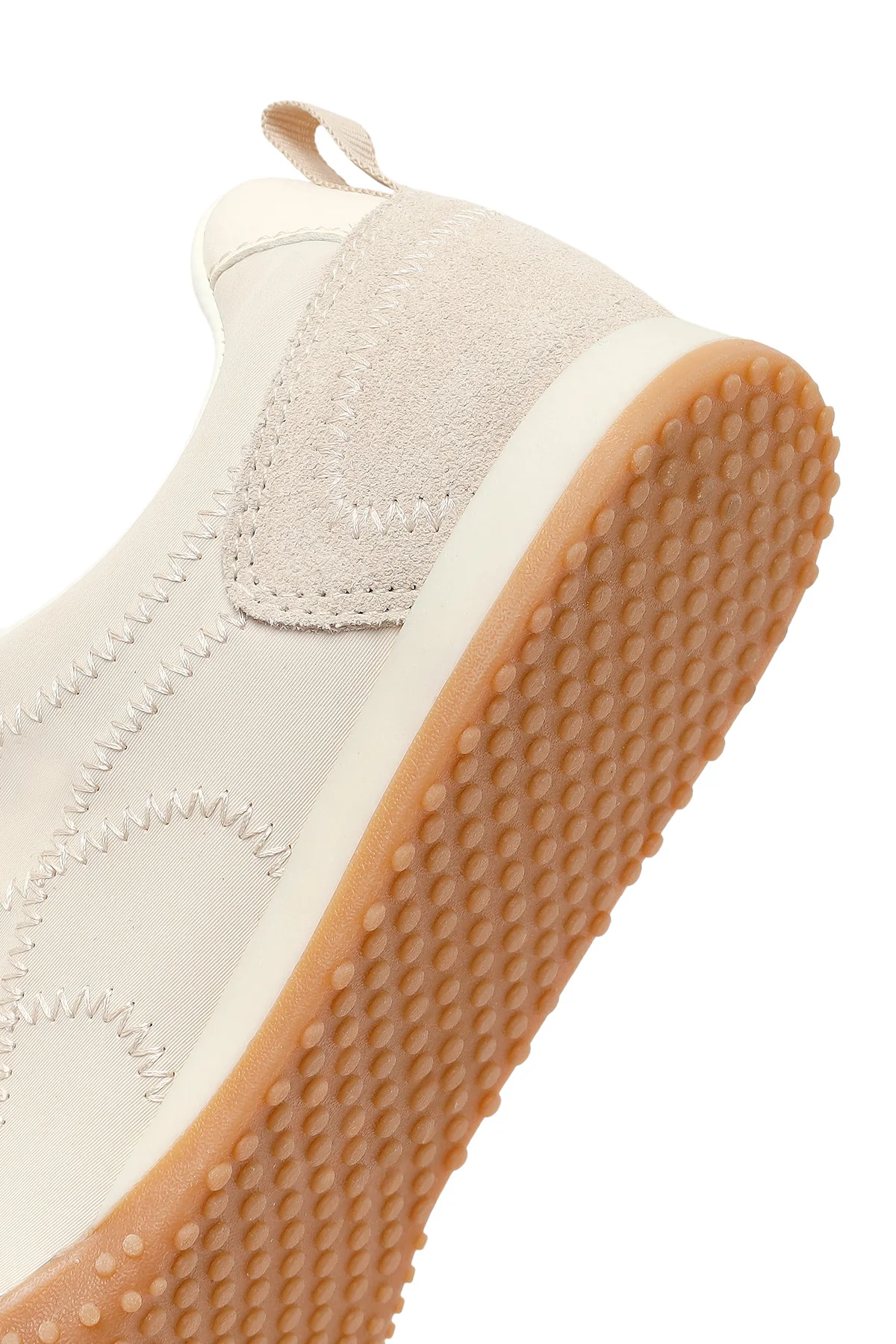 Kadın Krem Bağcıklı Deri Sneaker - Image 8