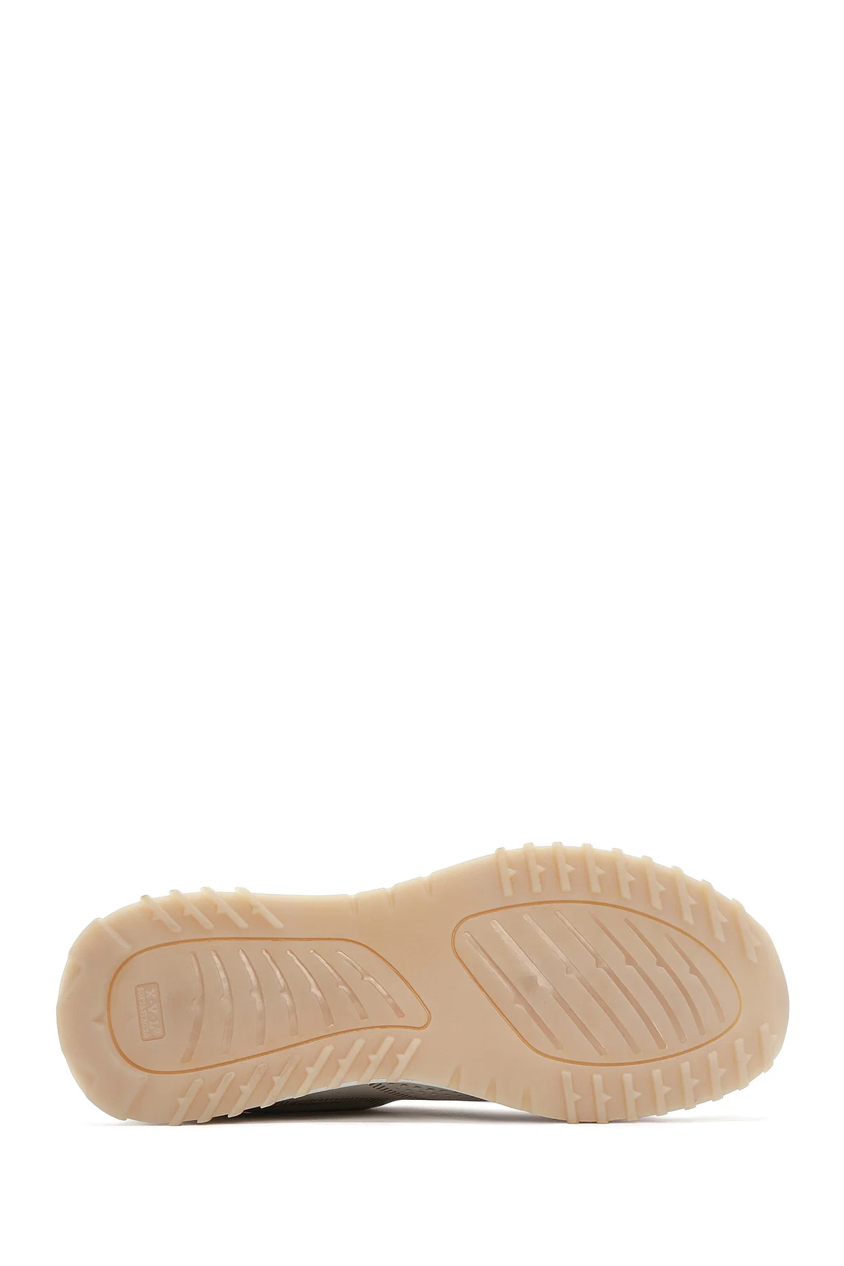 Kadın Krem Bağcıklı Kalın Tabanlı Deri Sneaker - Image 4