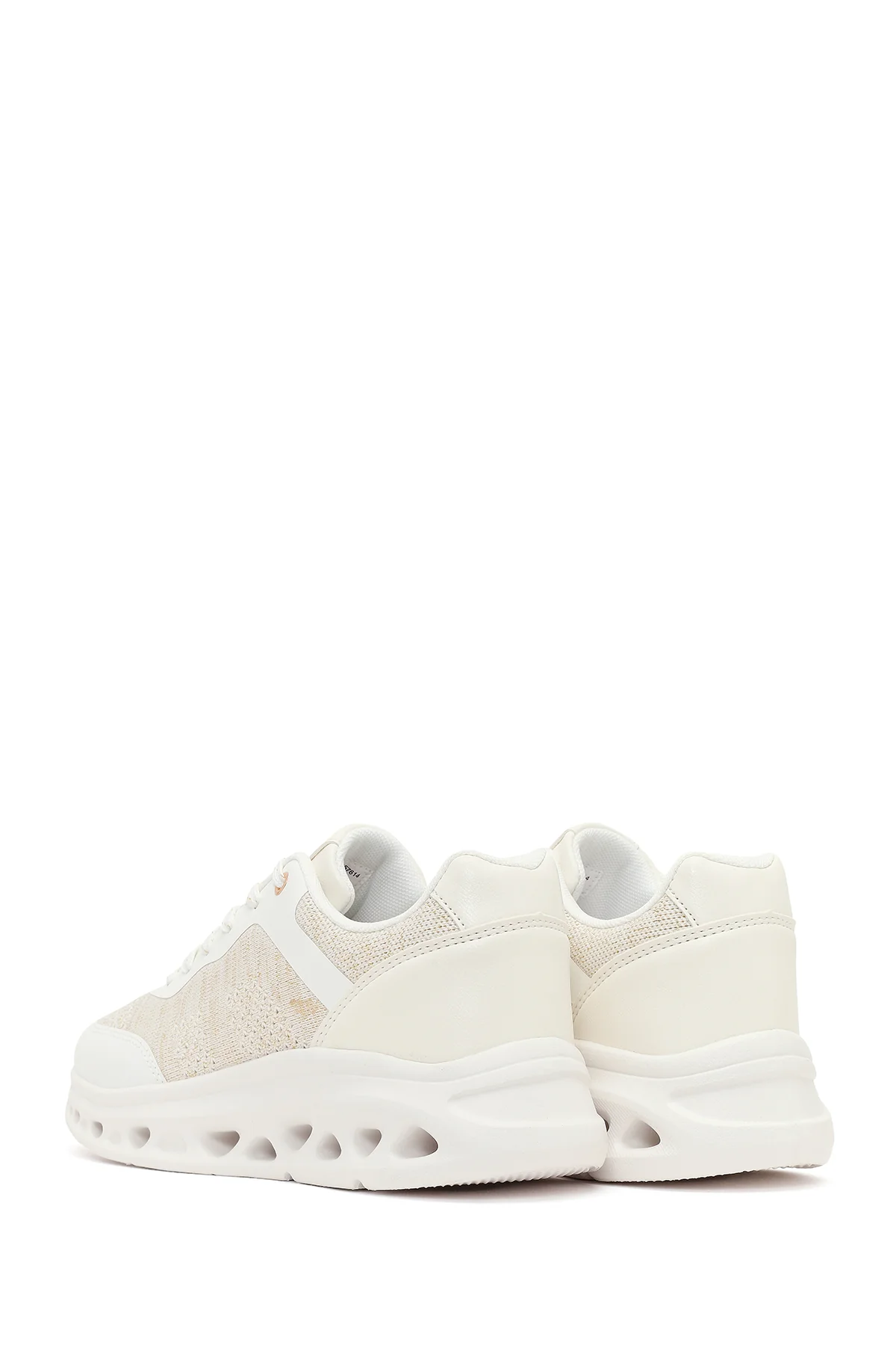 Kadın Krem Bağcıklı Kalın Tabanlı Sneaker - Image 6