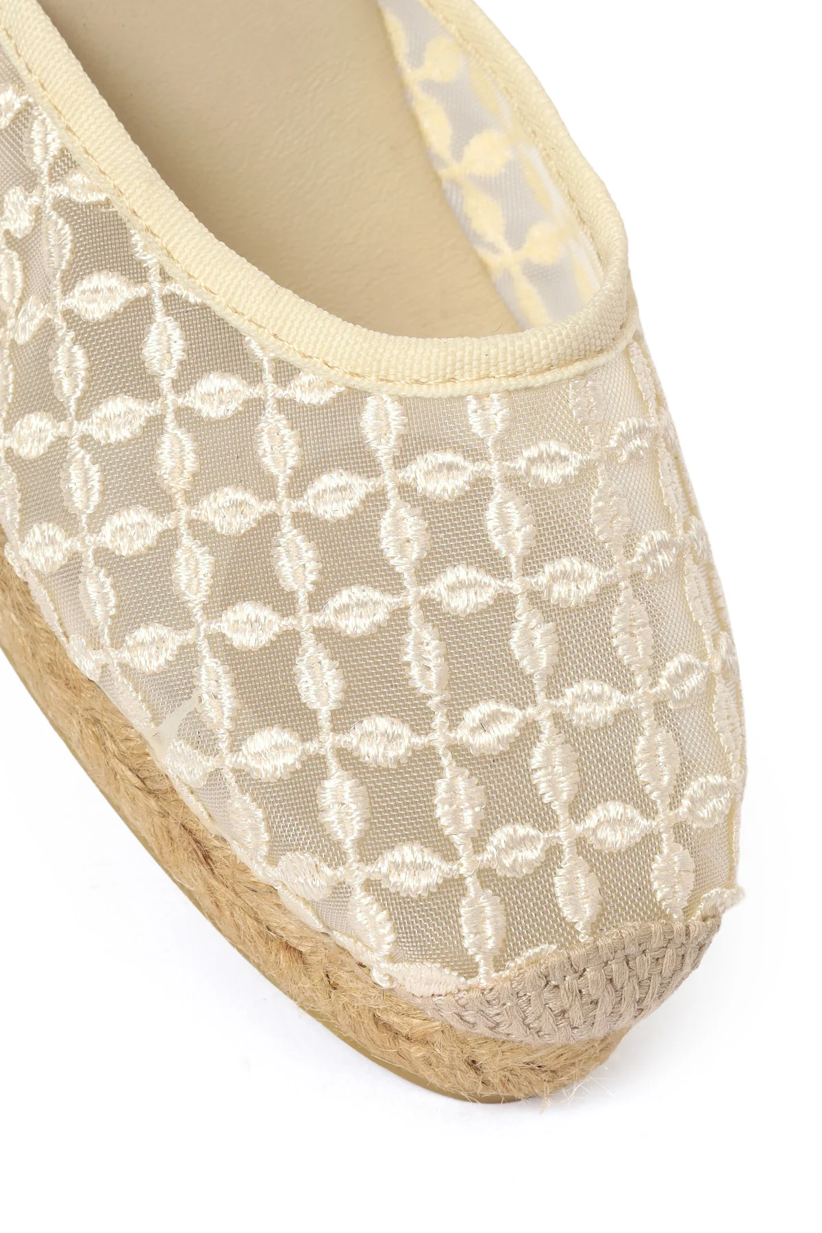 Kadın Krem Bilekten Tokalı Dolgu Topuklu Espadril - Image 10
