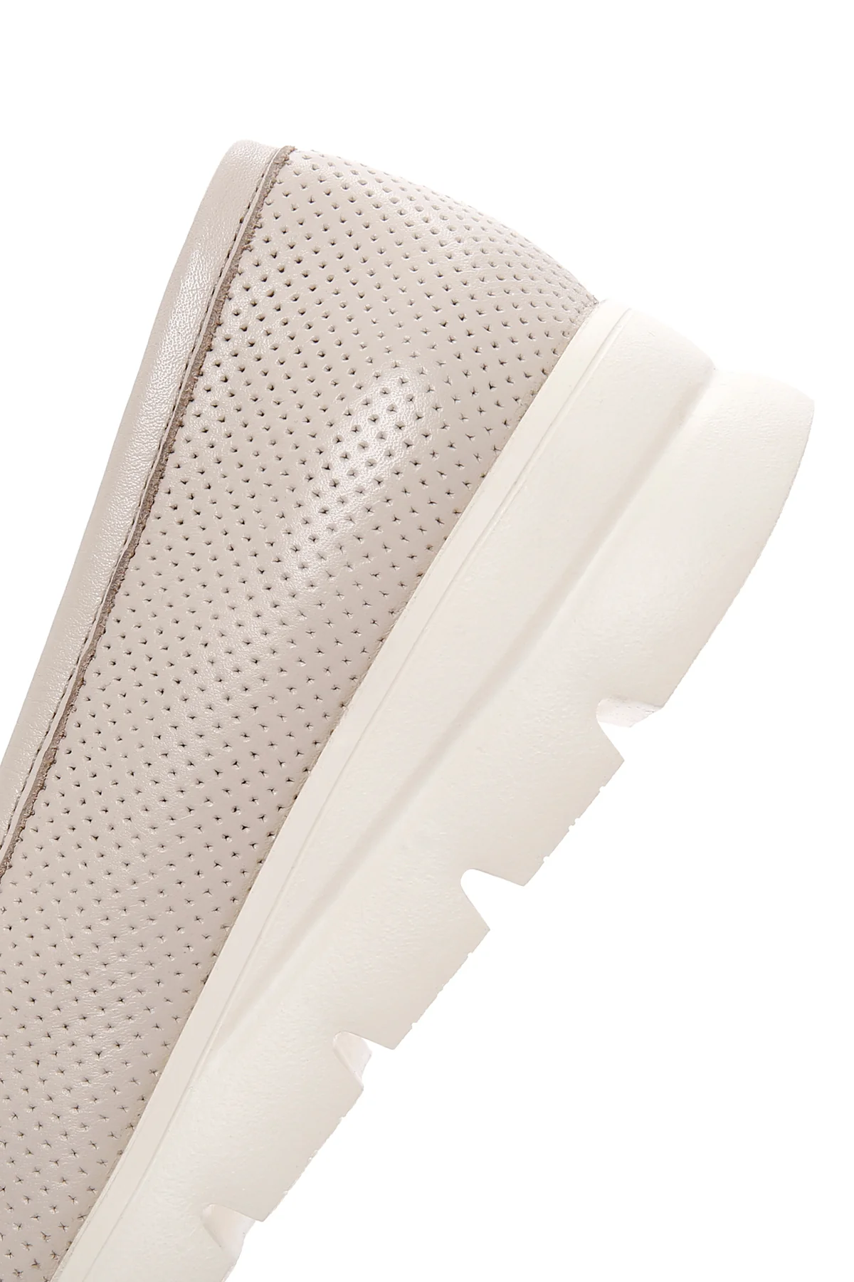 Kadın Krem Deri Comfort Loafer - Image 8