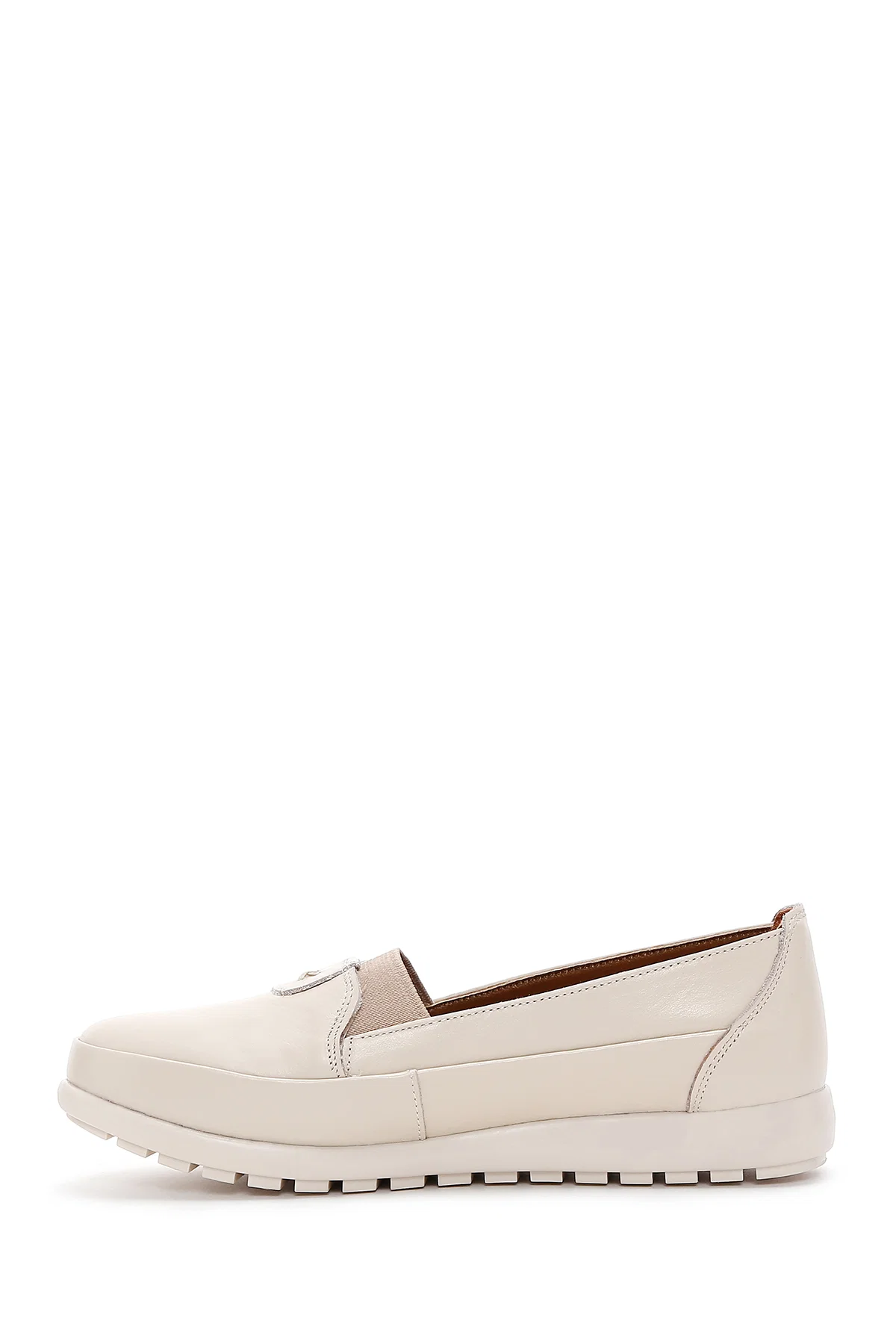Kadın Krem Deri Comfort Loafer - Image 2