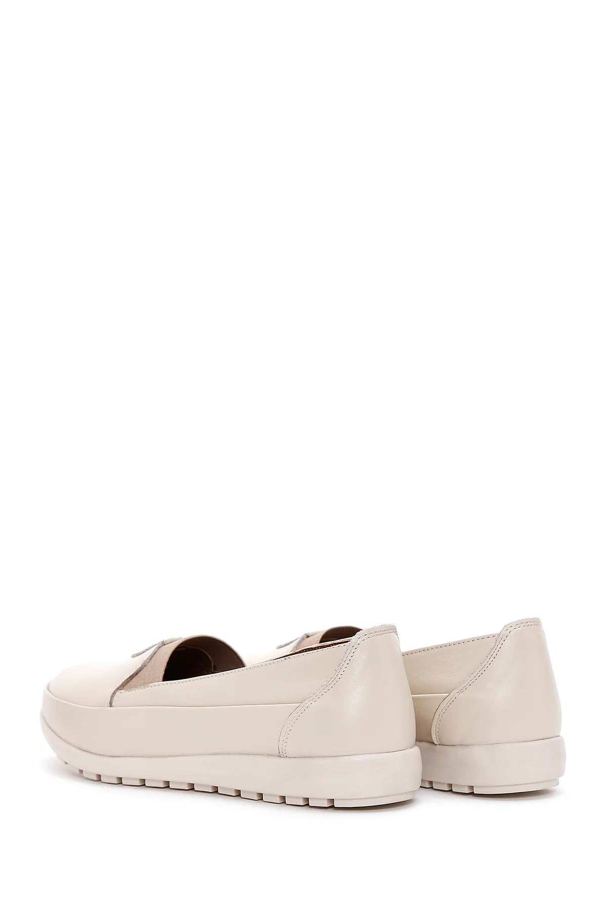 Kadın Krem Deri Comfort Loafer - Image 5