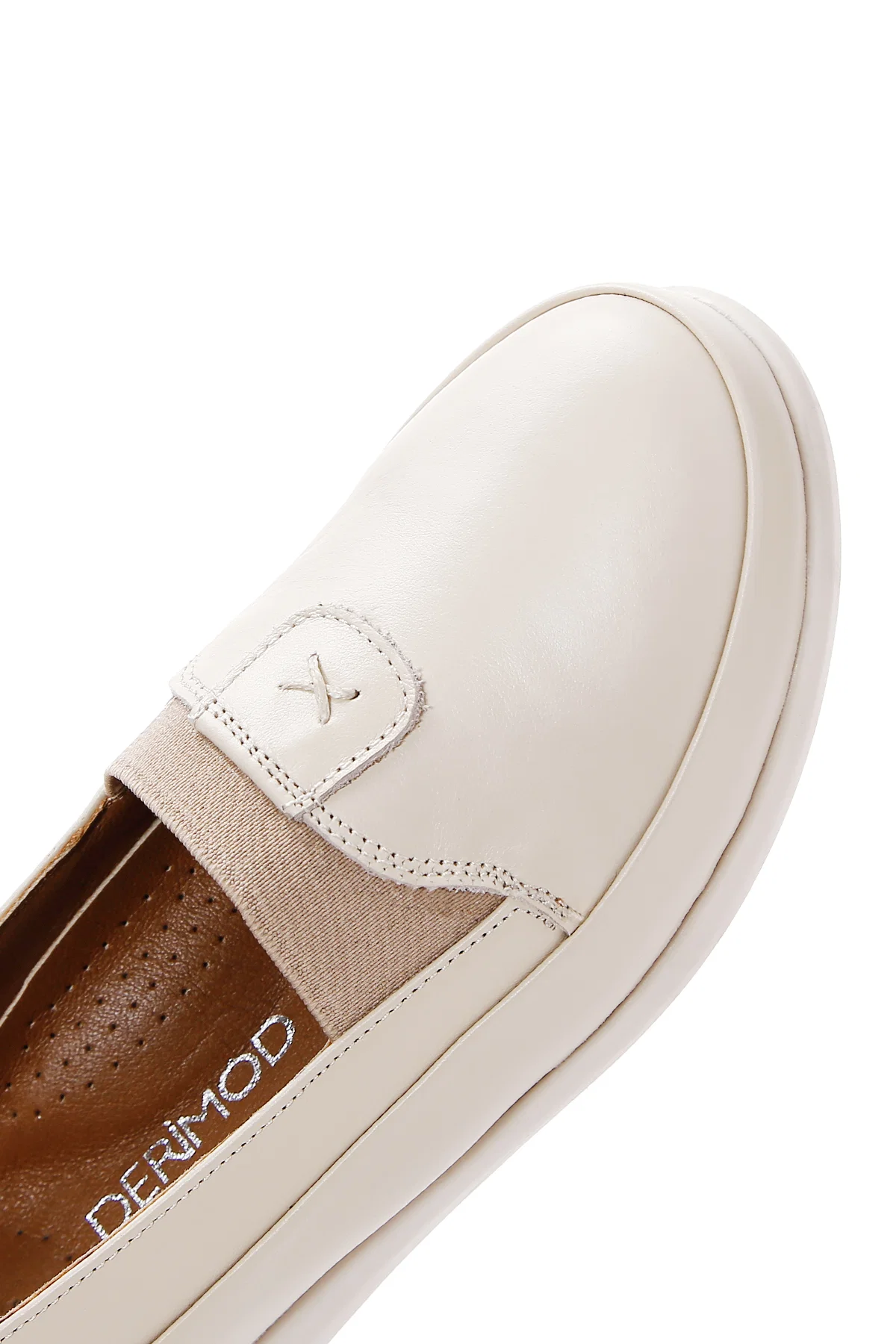 Kadın Krem Deri Comfort Loafer - Image 8