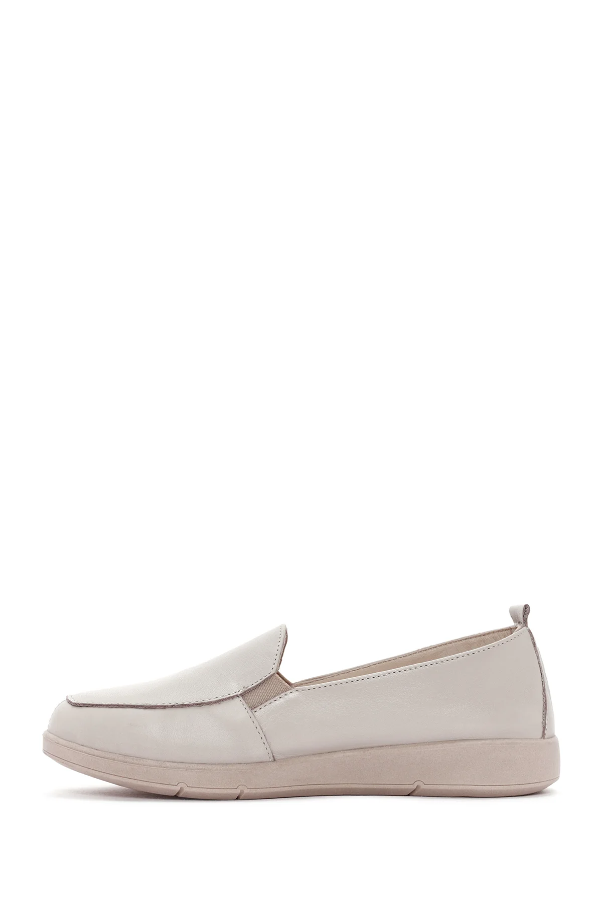 Kadın Krem Deri Comfort Loafer - Image 2