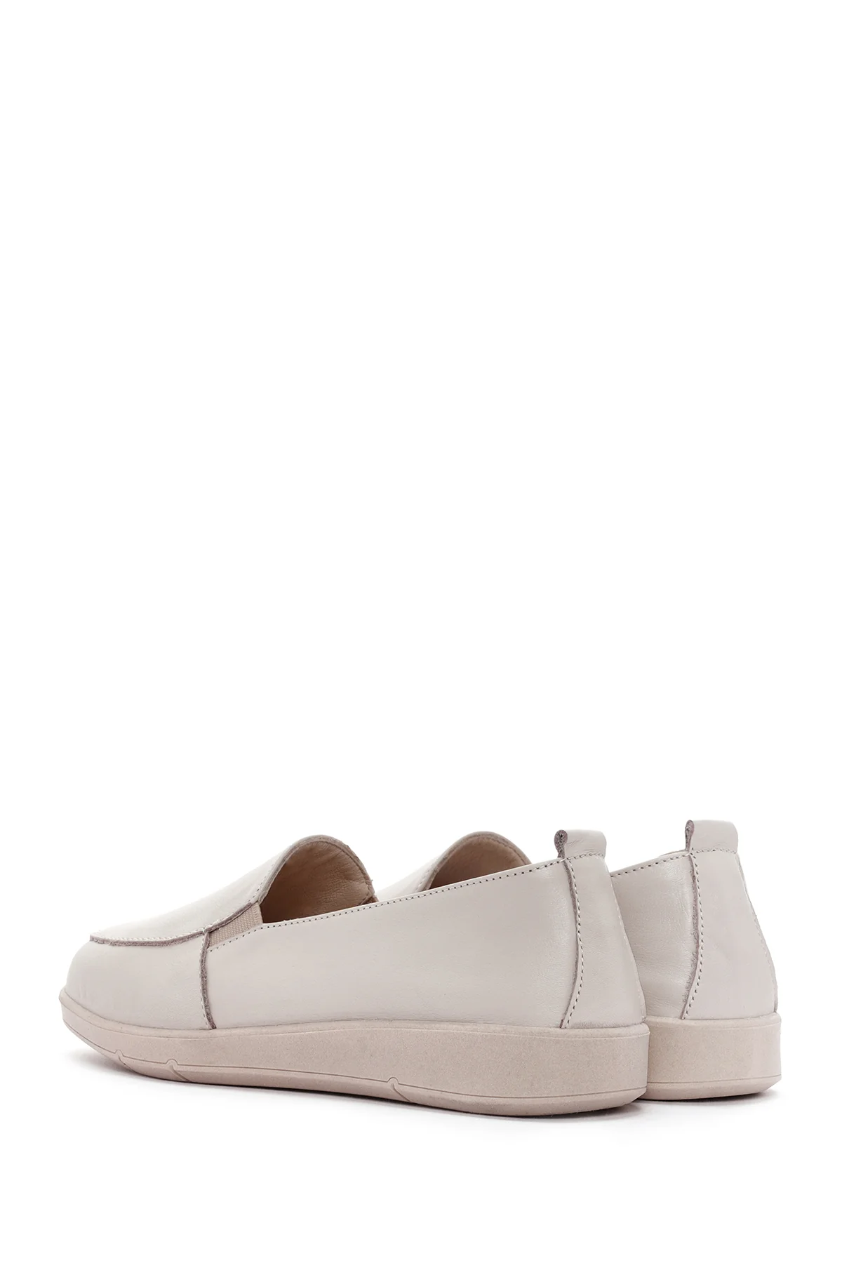 Kadın Krem Deri Comfort Loafer - Image 6