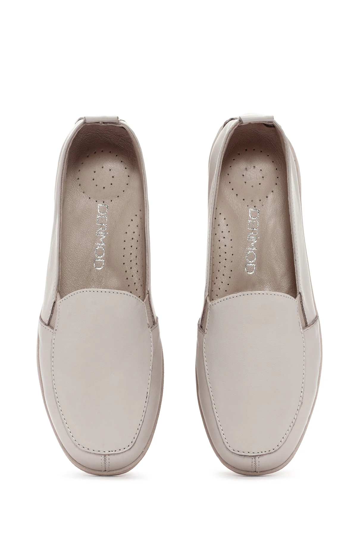 Kadın Krem Deri Comfort Loafer - Image 7
