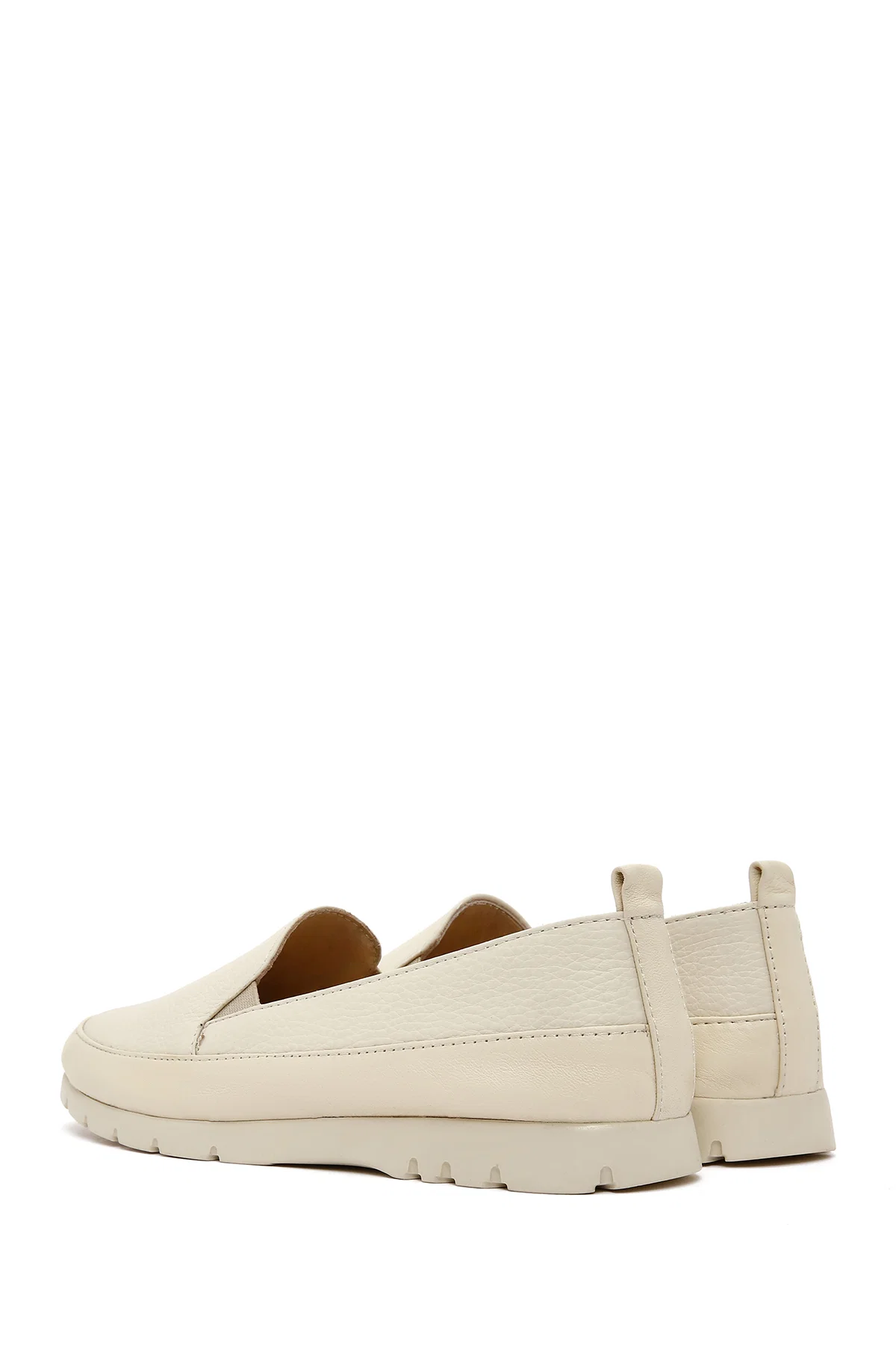Kadın Krem Deri Comfort Loafer - Image 4