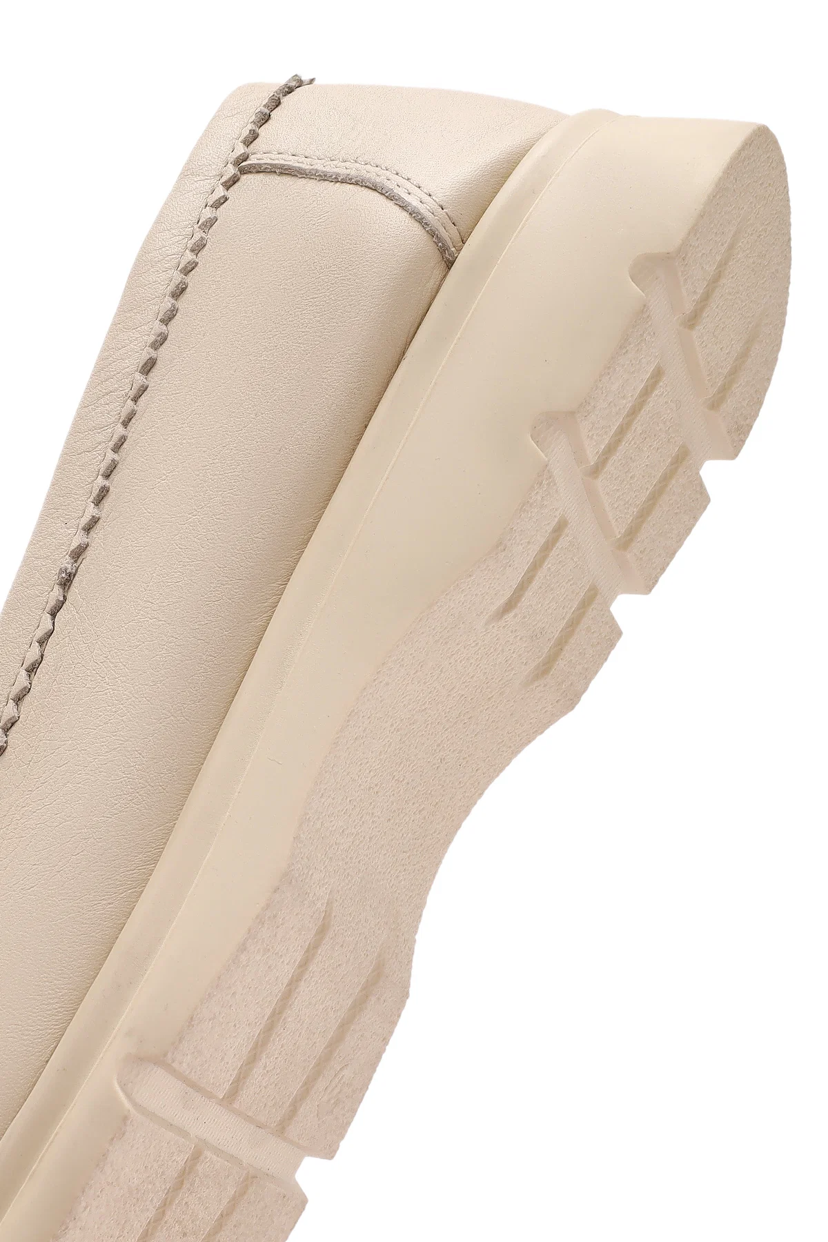 Kadın Krem Deri Comfort Loafer - Image 8