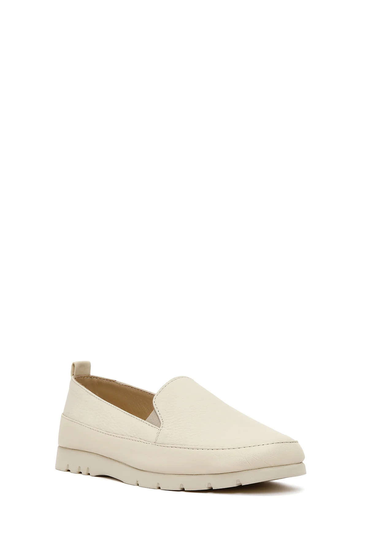 Kadın Krem Deri Konfor Loafer - Image 6