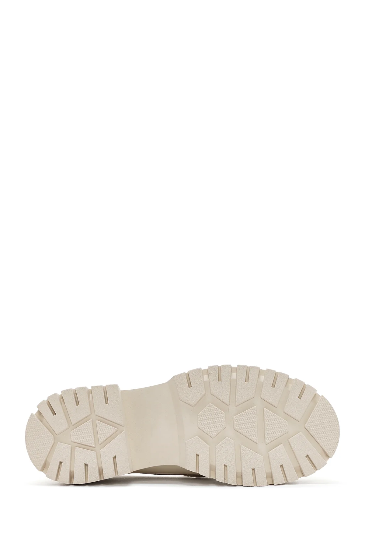 Kadın Krem Deri Maskülen Loafer - Image 4