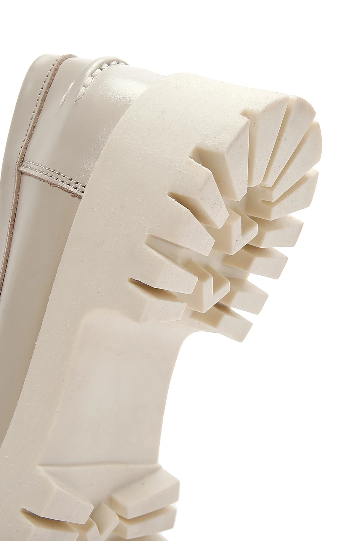 Kadın Krem Deri Maskülen Loafer - Image 8