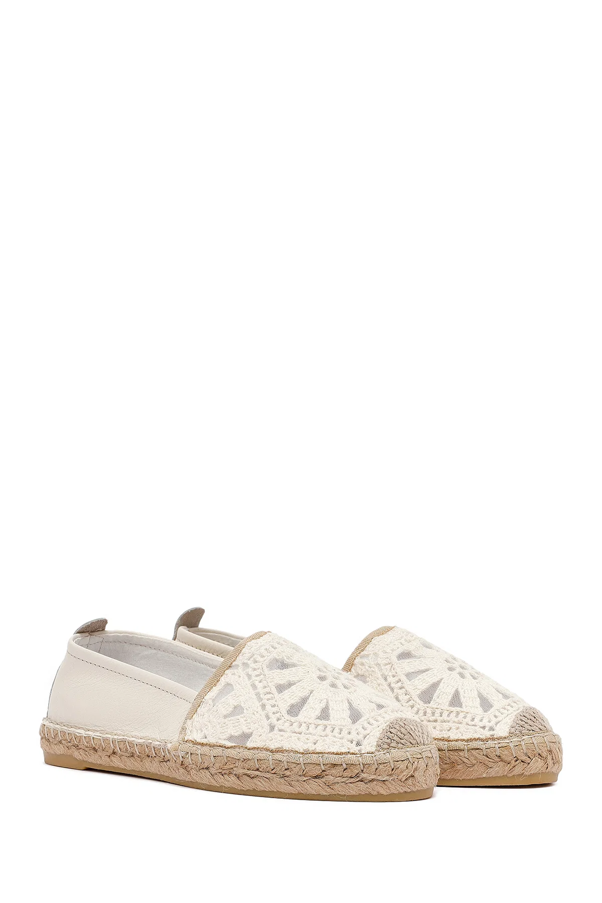 Kadın Krem Desenli Espadril - Image 3