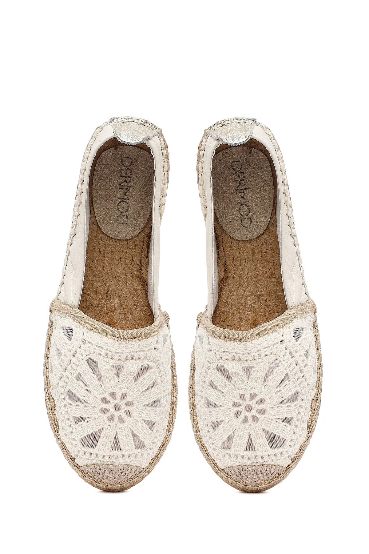 Kadın Krem Desenli Espadril - Image 7