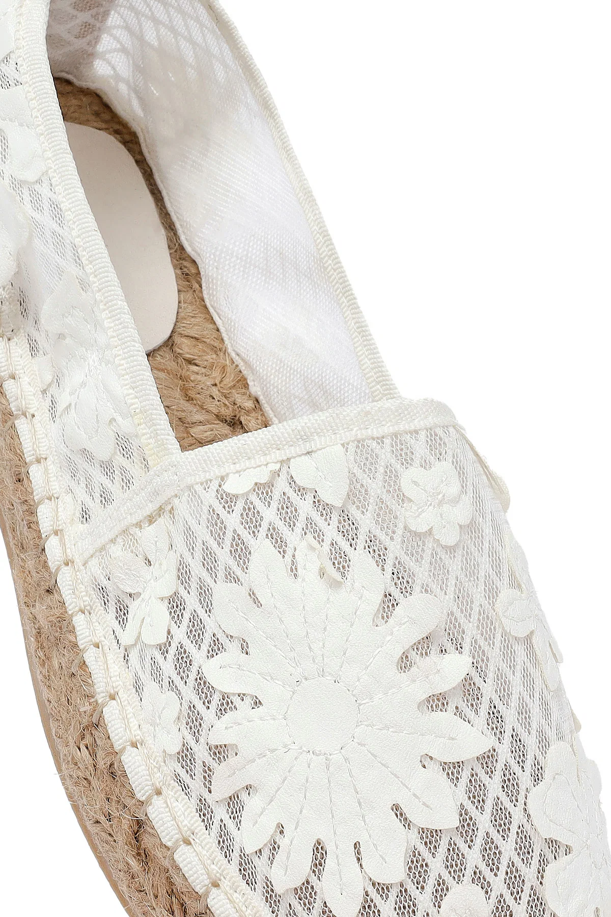 Kadın Krem Desenli Espadril - Image 10