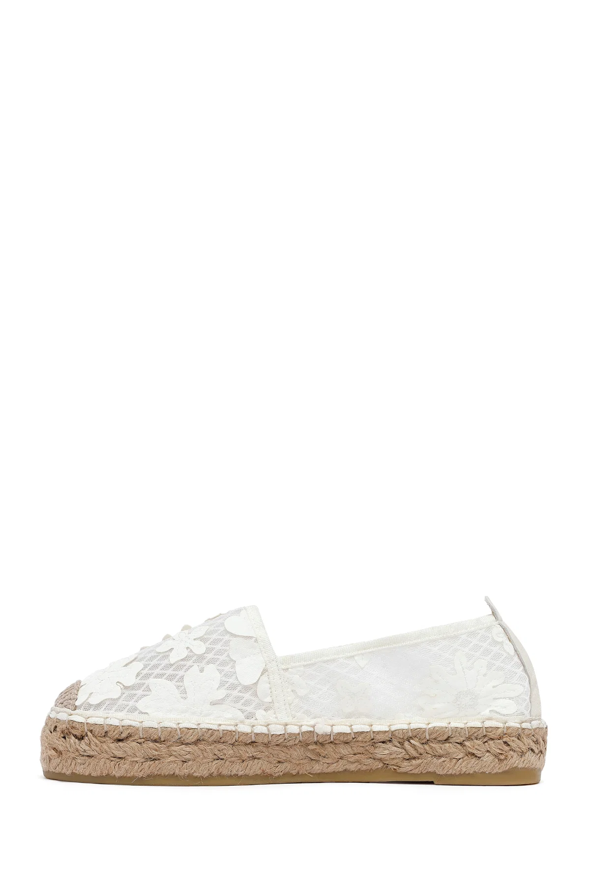 Kadın Krem Desenli Espadril - Image 4