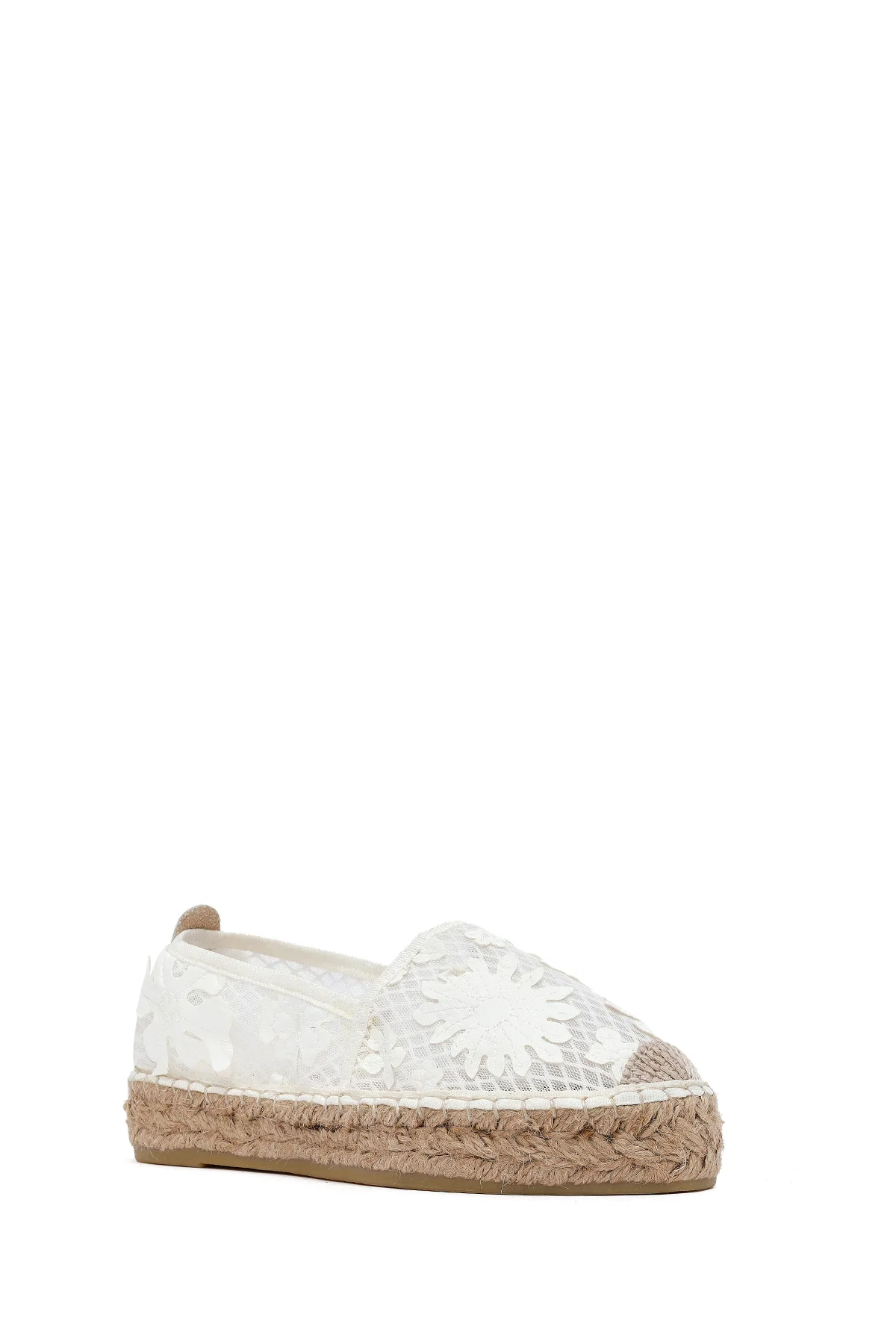 Kadın Krem Desenli Espadril - Image 7