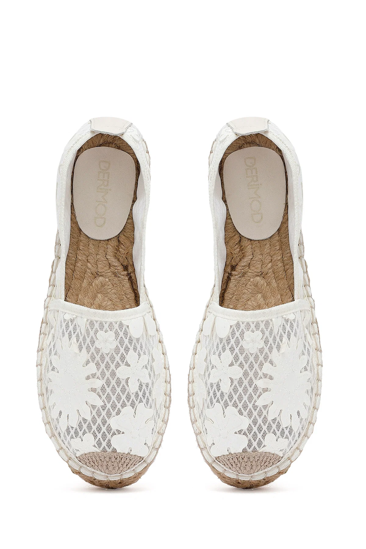 Kadın Krem Desenli Espadril - Image 8