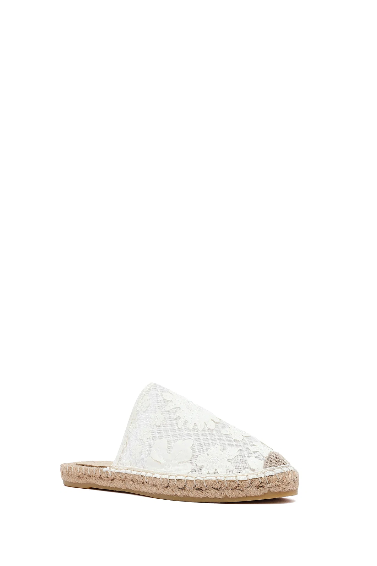 Kadın Krem Desenli Espadril Terlik - Image 6