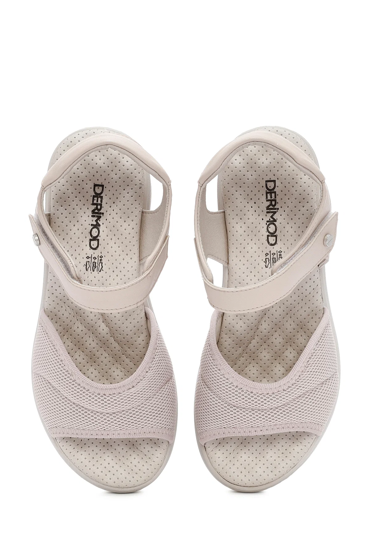 Kadın Krem Dolgu Topuklu Bilekten Bantlı Comfort Sandalet - Image 7