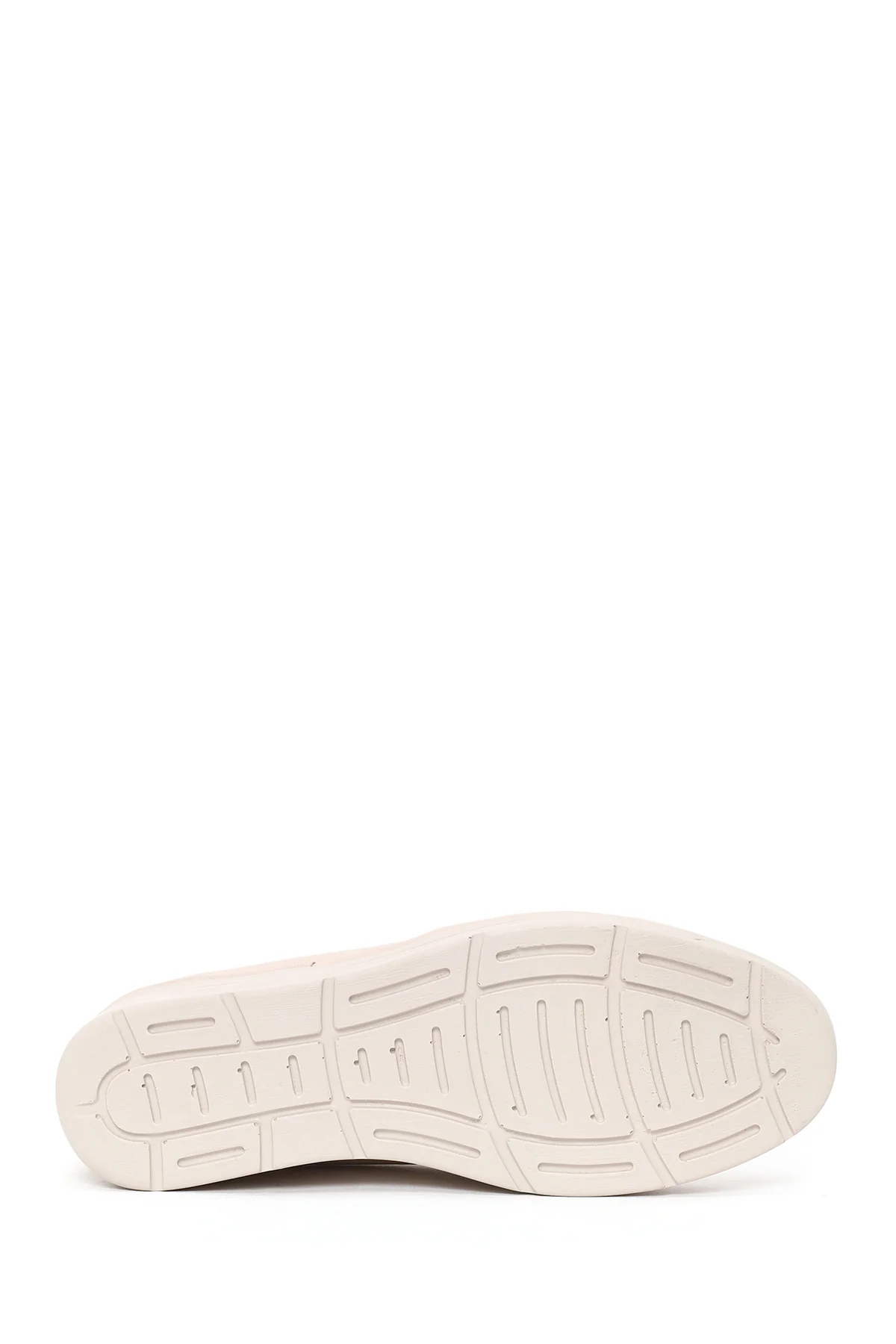 Kadın Krem Dolgu Topuklu Deri Konfor Loafer - Image 5