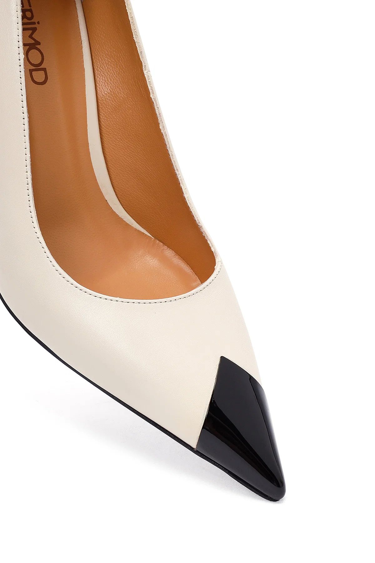 Kadın Krem İnce Topuklu Deri Stiletto - Image 10