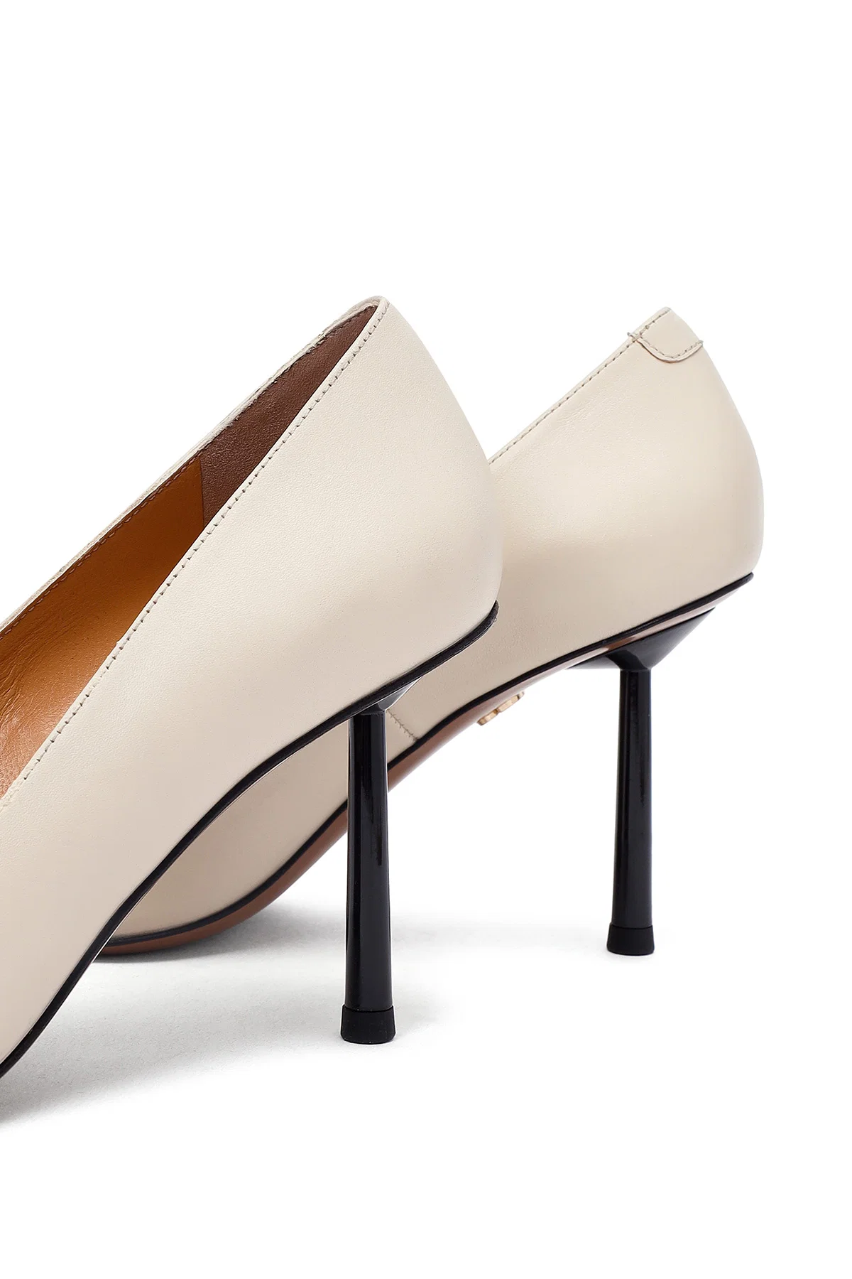 Kadın Krem İnce Topuklu Deri Stiletto - Image 11