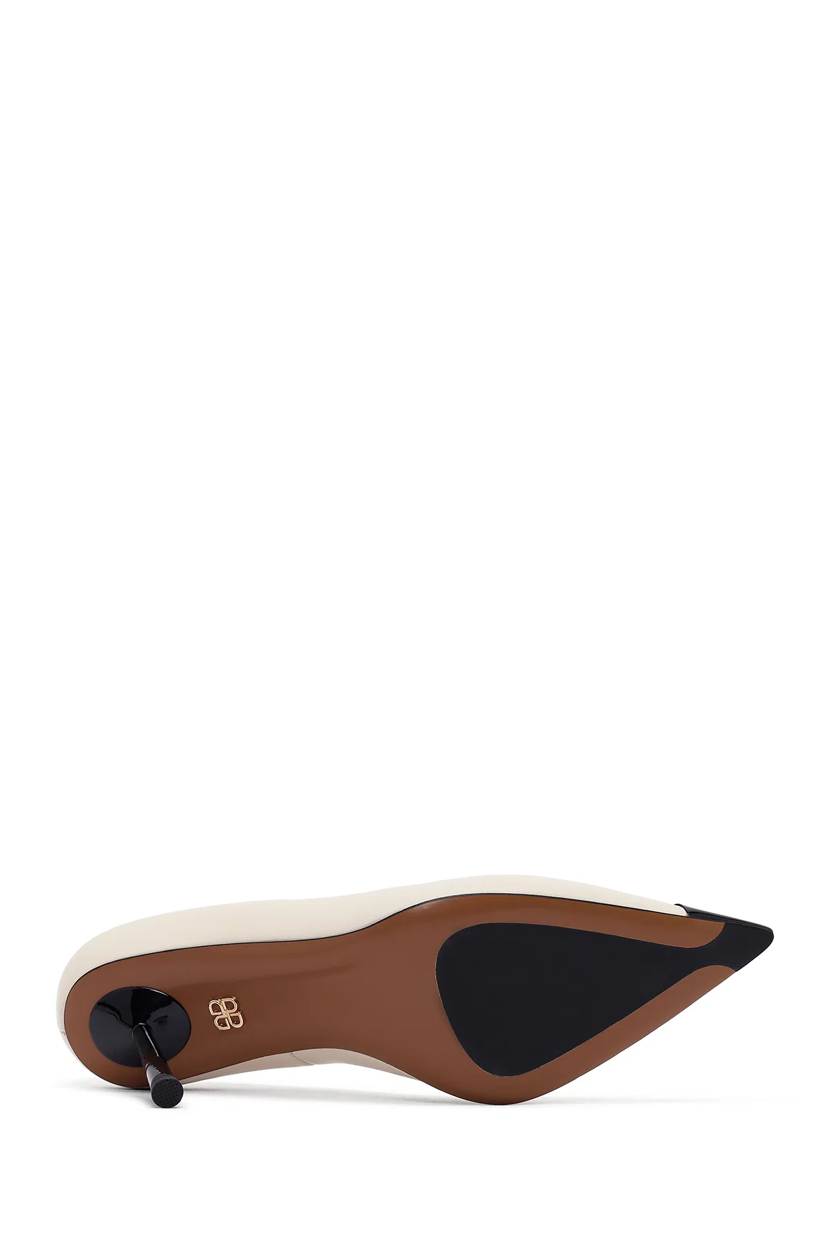 Kadın Krem İnce Topuklu Deri Stiletto - Image 6