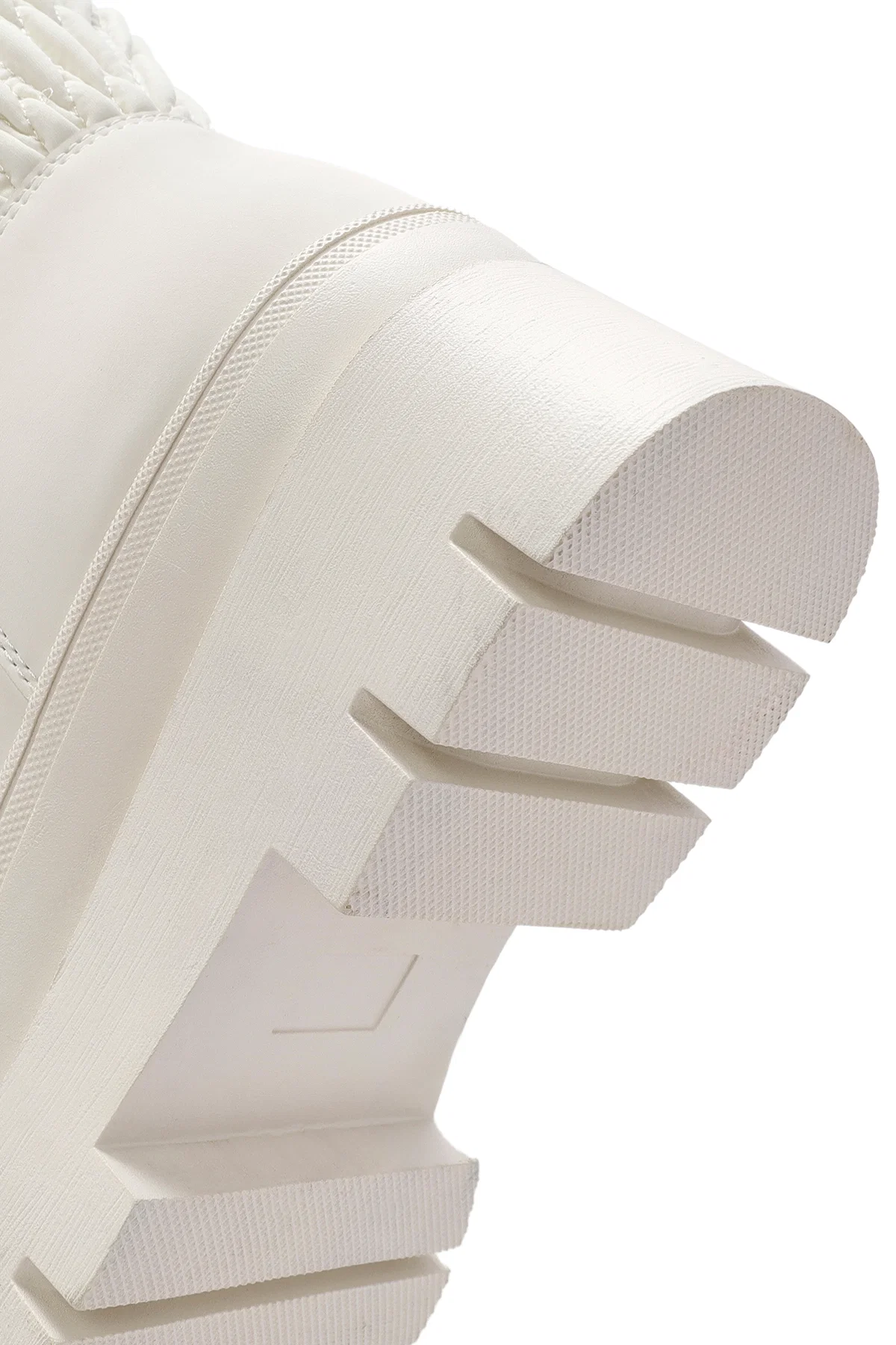 Kadın Krem Kalın Tabanlı Kumaş Bot - Image 8
