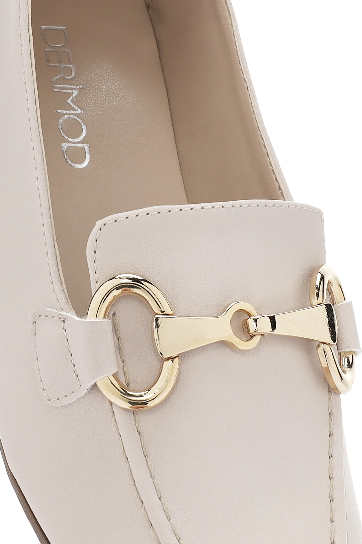 Kadın Krem Maskülen Loafer - Image 10