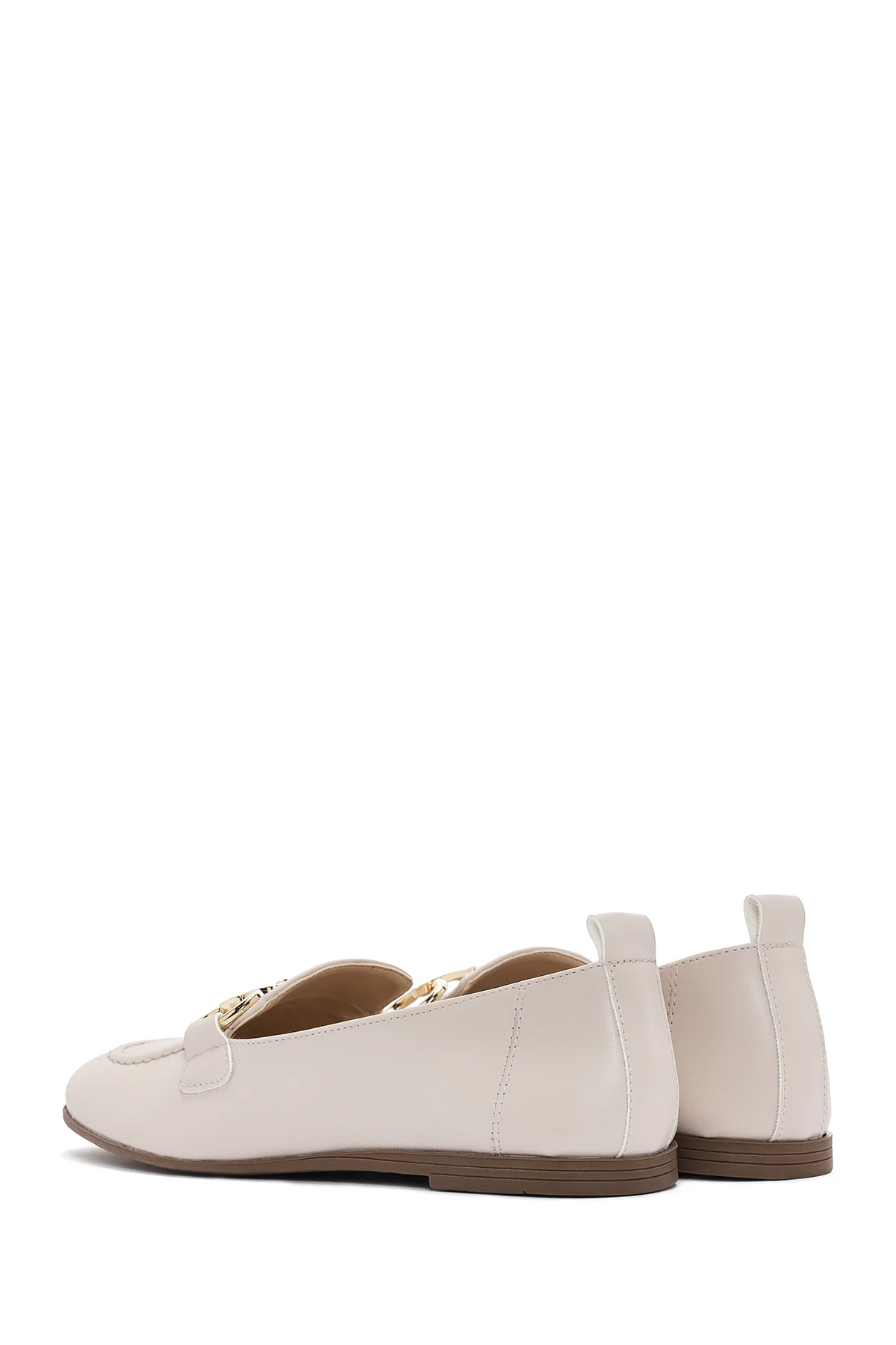 Kadın Krem Maskülen Loafer - Image 5